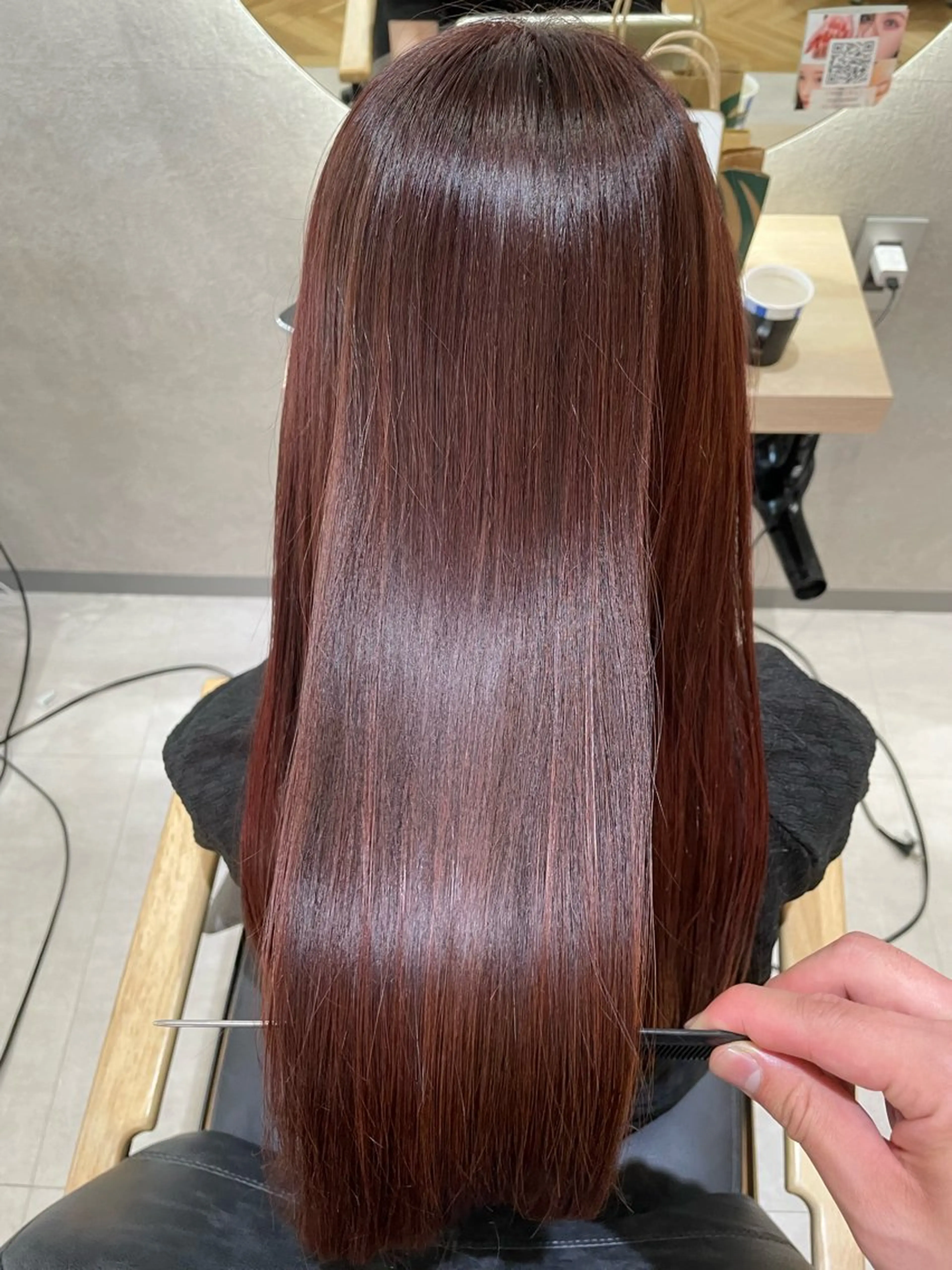 ロング カラー フェイスレイヤー/ 小顔/髪質改善　関のヘアスタイル