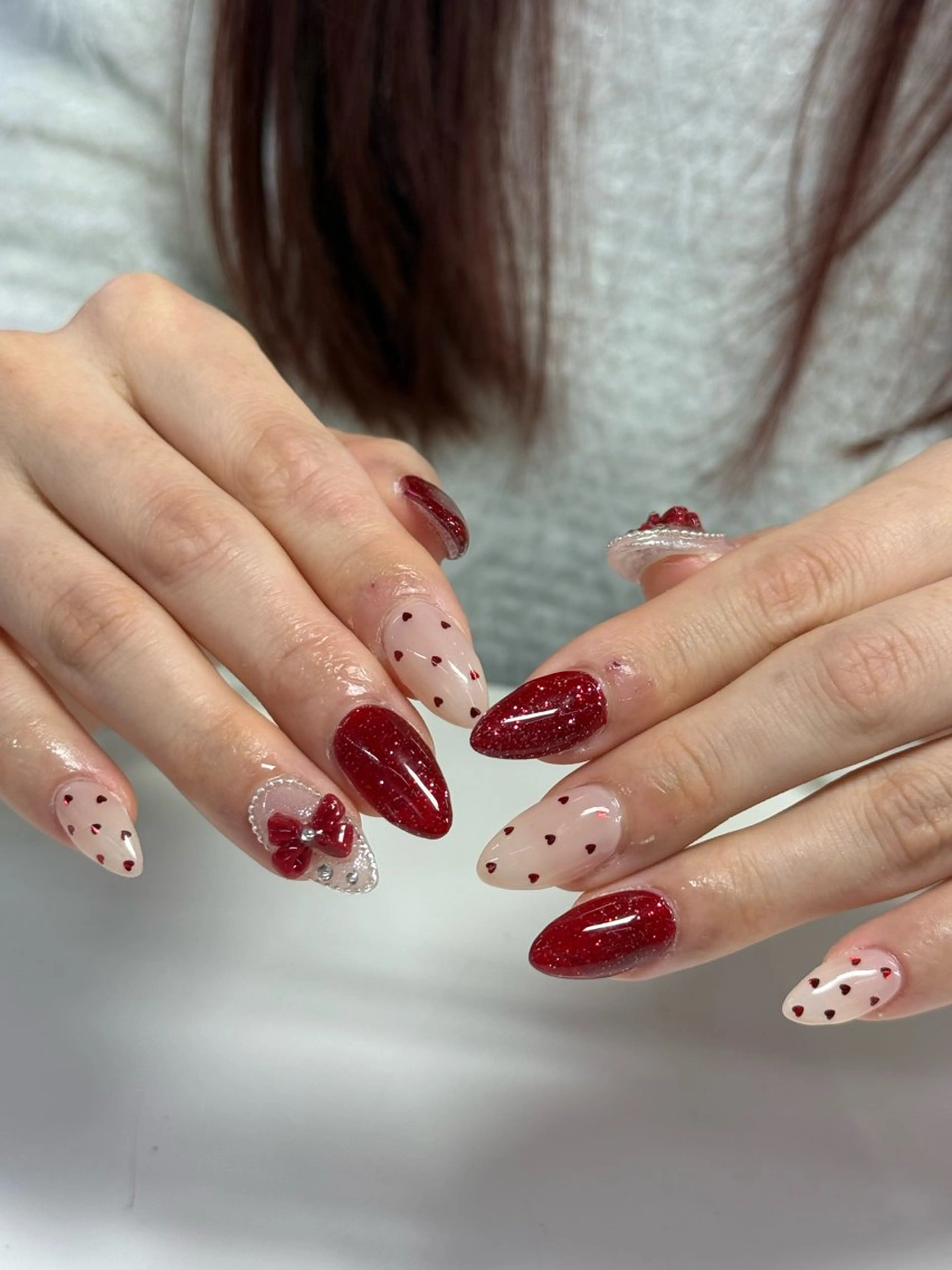 ネイル ハート ハンドネイル WOLTOKYO渋谷 yunaのネイルデザイン