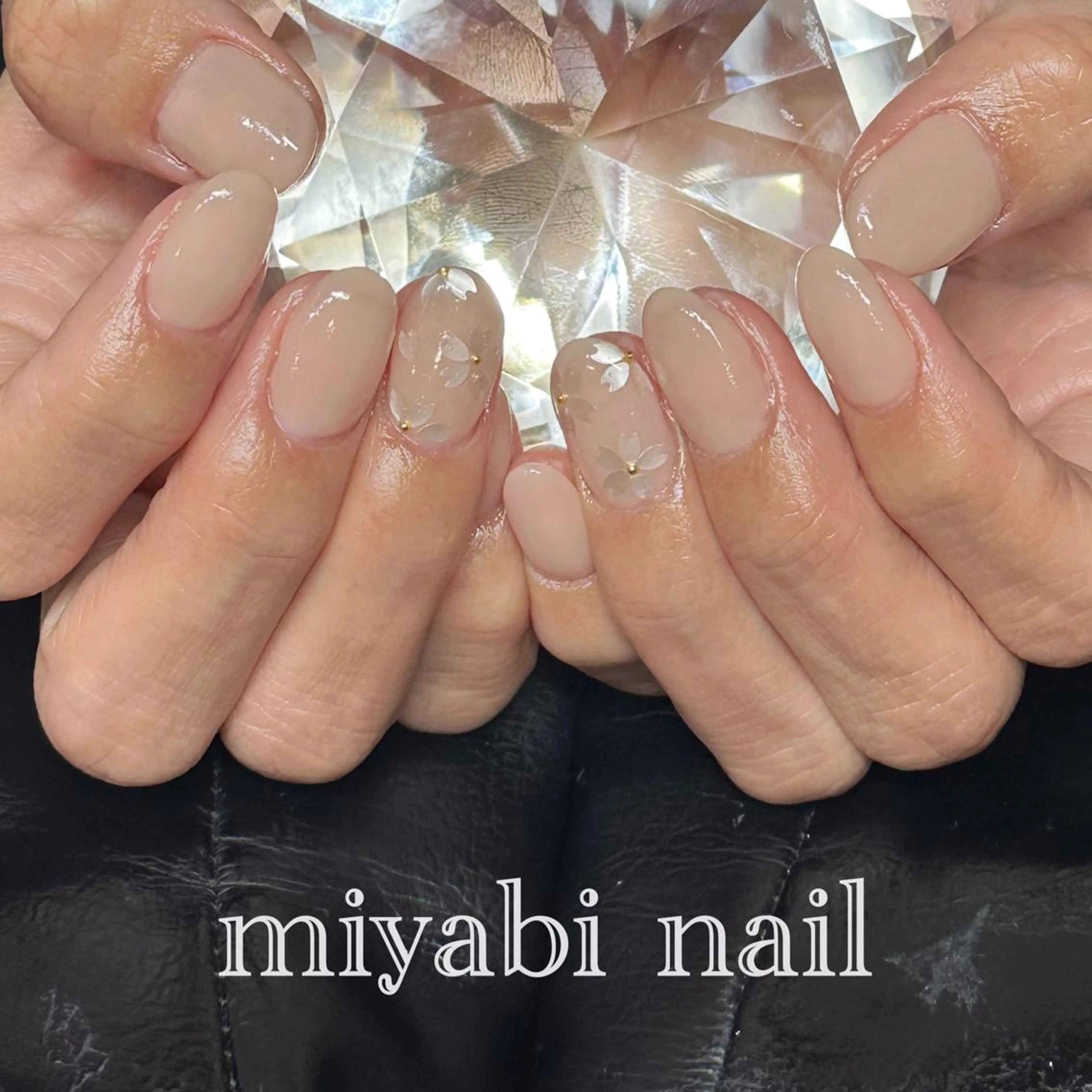 ネイル アートネイル 桜ネイル フラワーネイル 持ち込み オフィスネイル ハンドネイル miyabi nail 桂川駅近くのネイルデザイン