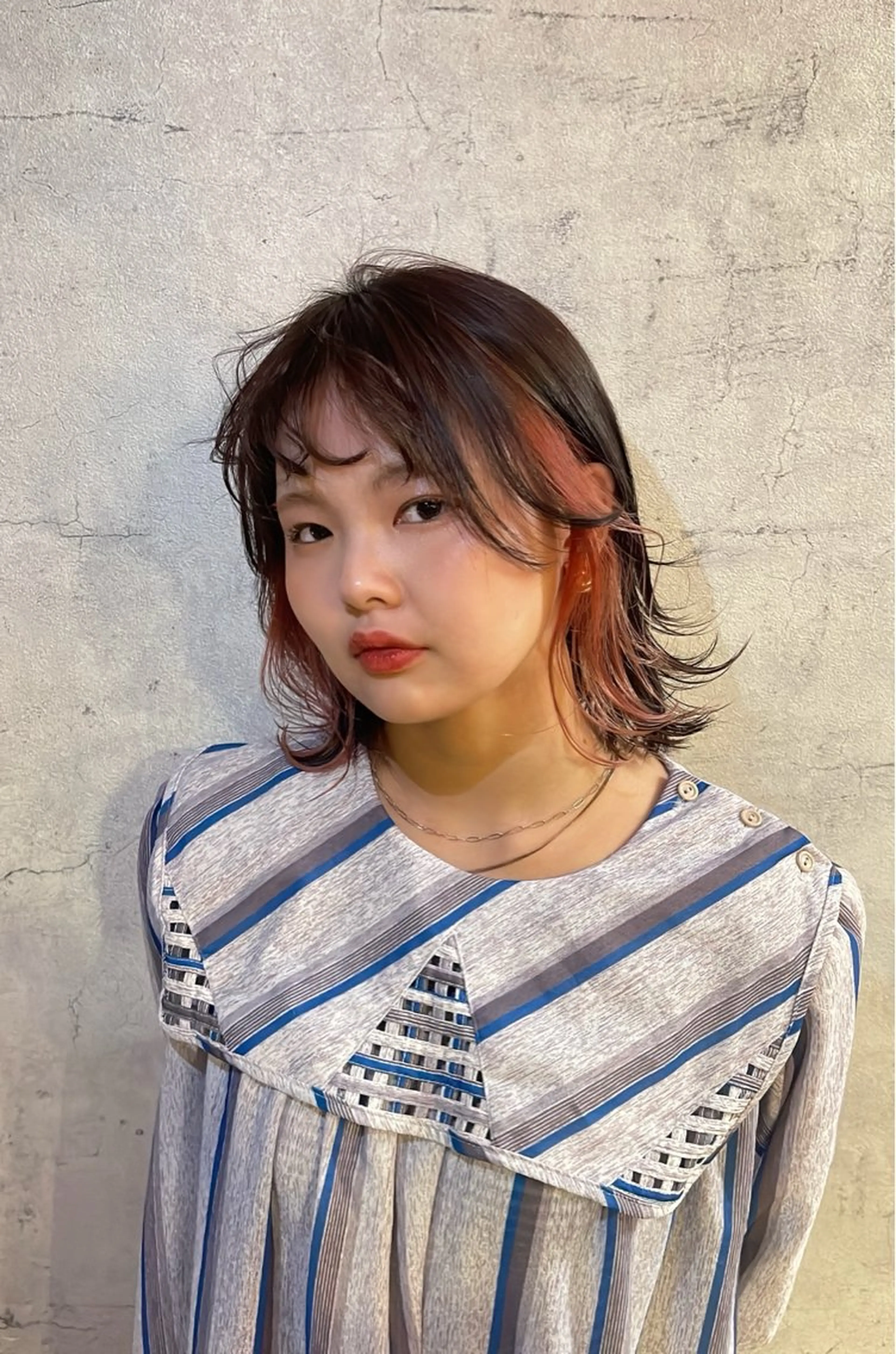 ミディアム カラー ヘアアレンジ 本田 留菜のヘアスタイル