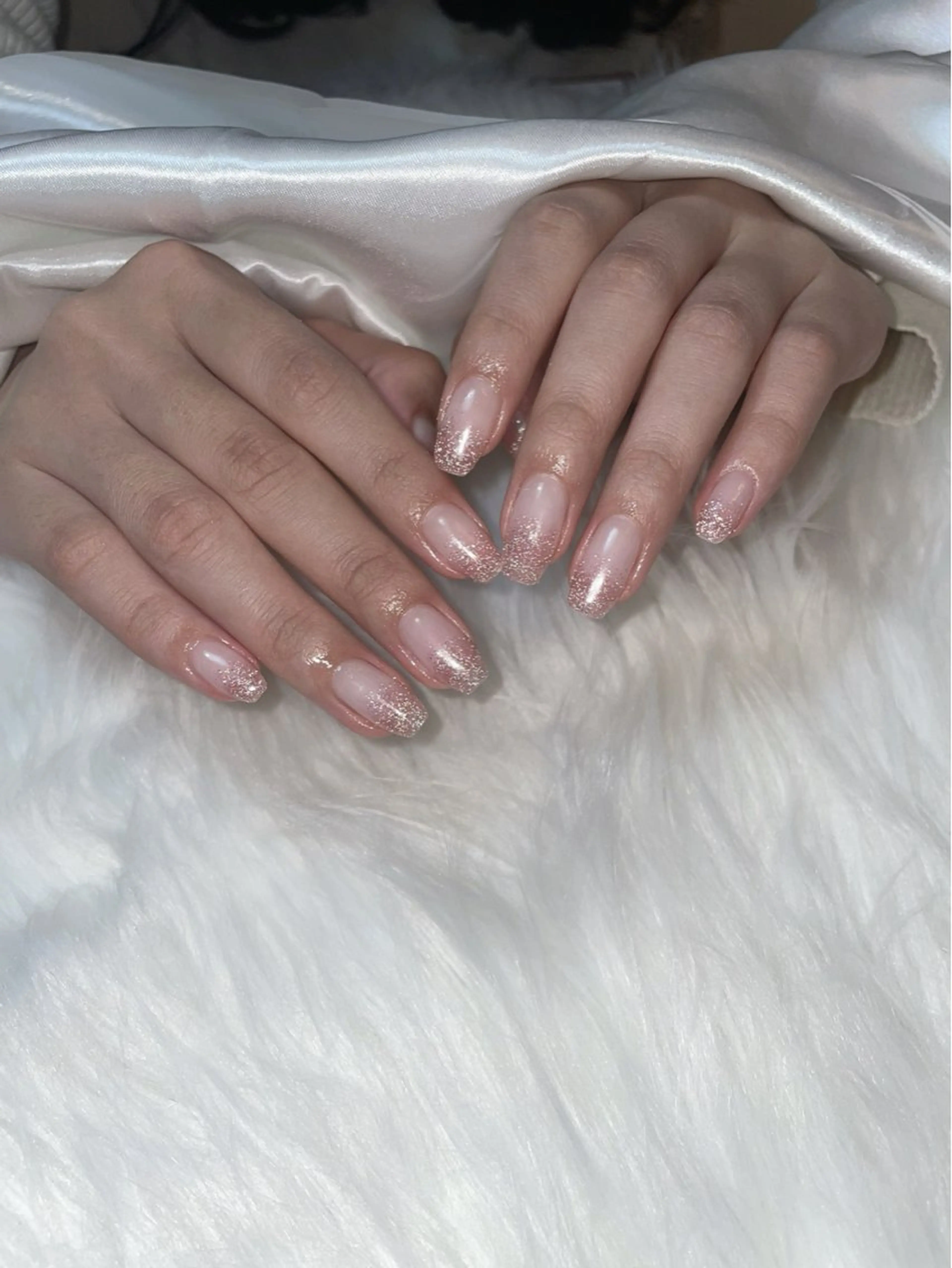 ネイル ブルー フラッシュネイル フレンチネイル グラデーション キラキラネイル ハンドネイル timtam --sakiのネイルデザイン