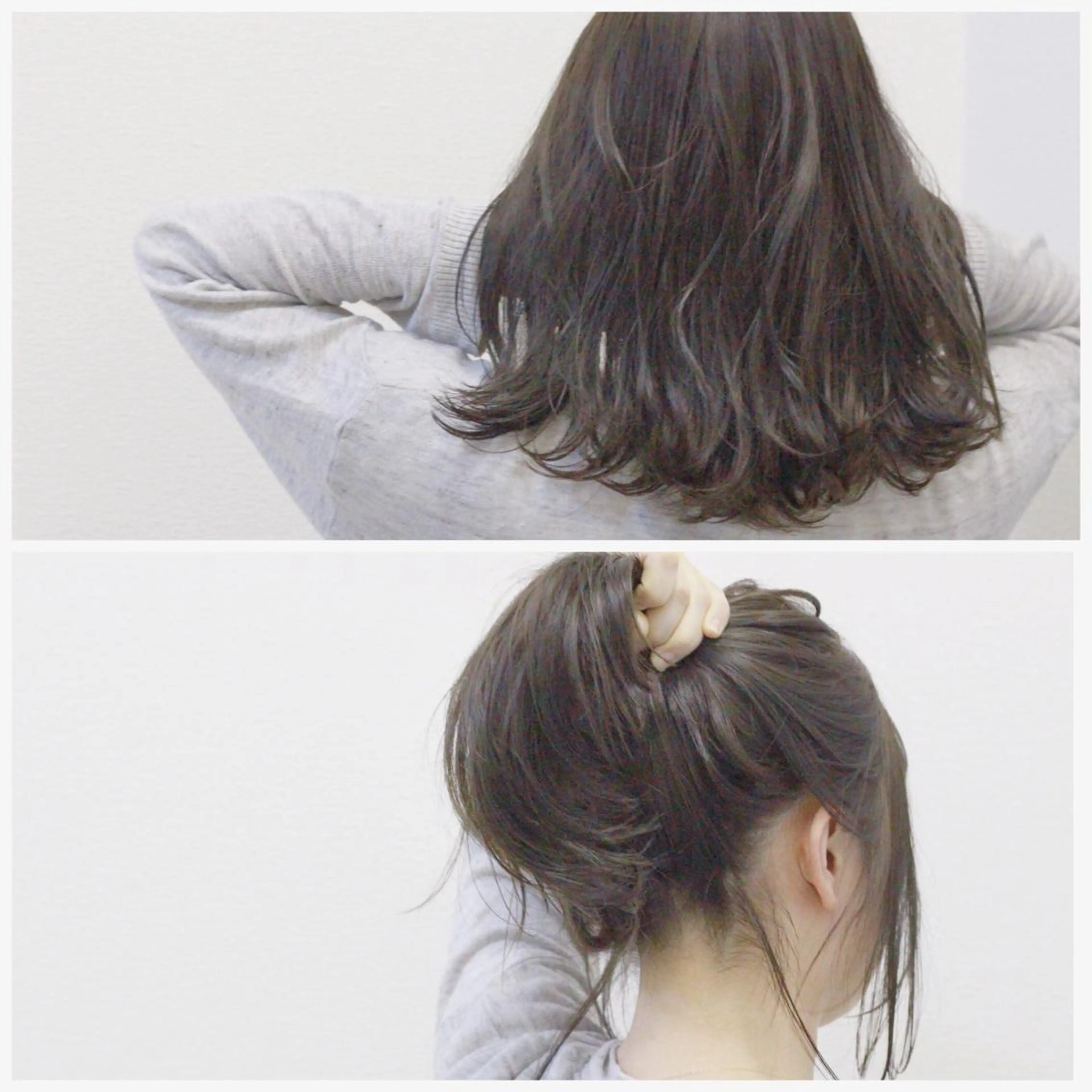 セミロング カラー ヘアアレンジ ポニーテール アッシュ カット Viage （ビアージュ）のヘアスタイル