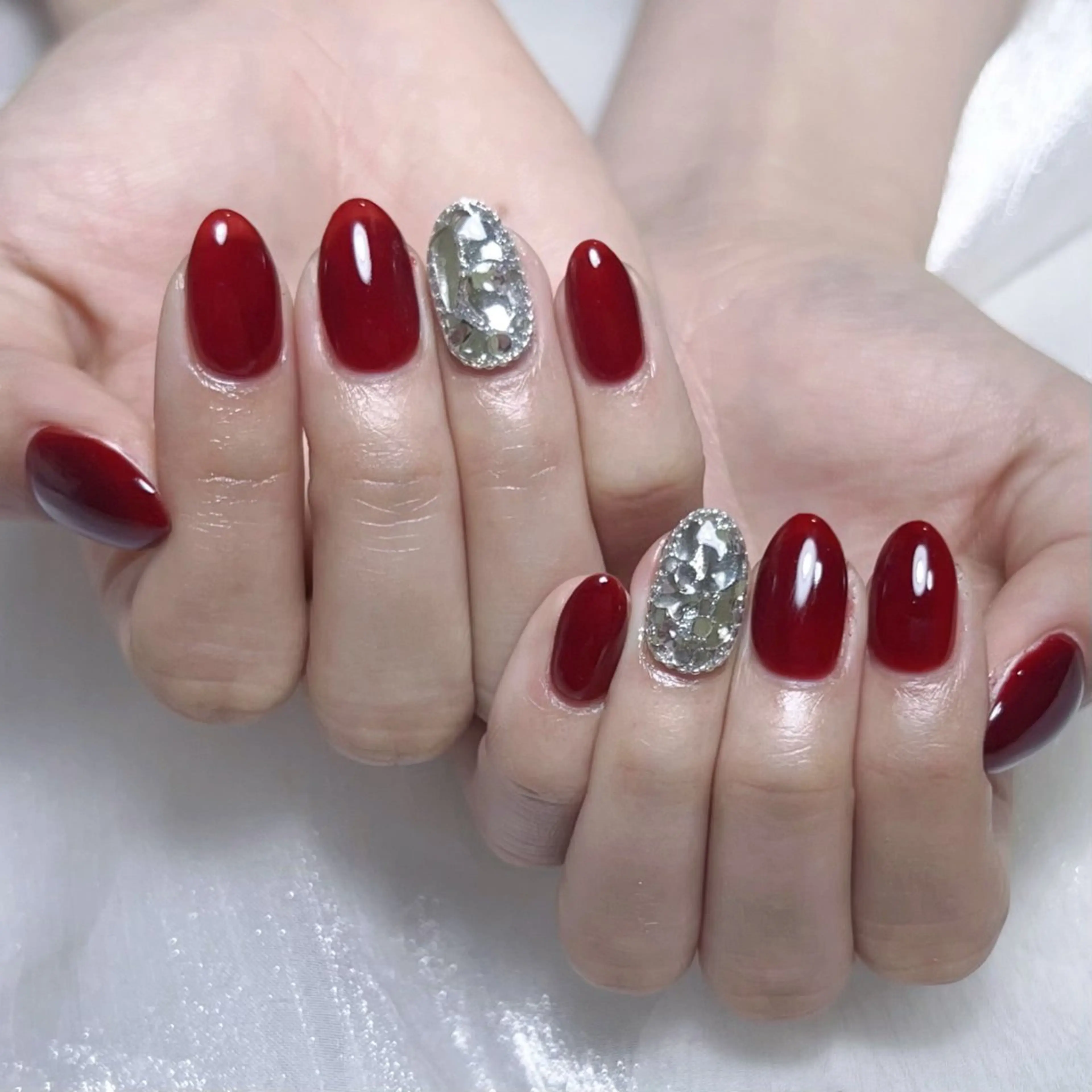 メンズ ネイル メンズ韓国風 アートネイル オーロラネイル ガーリー キラキラネイル ハンドネイル Nail salon 木にいるのネイルデザイン