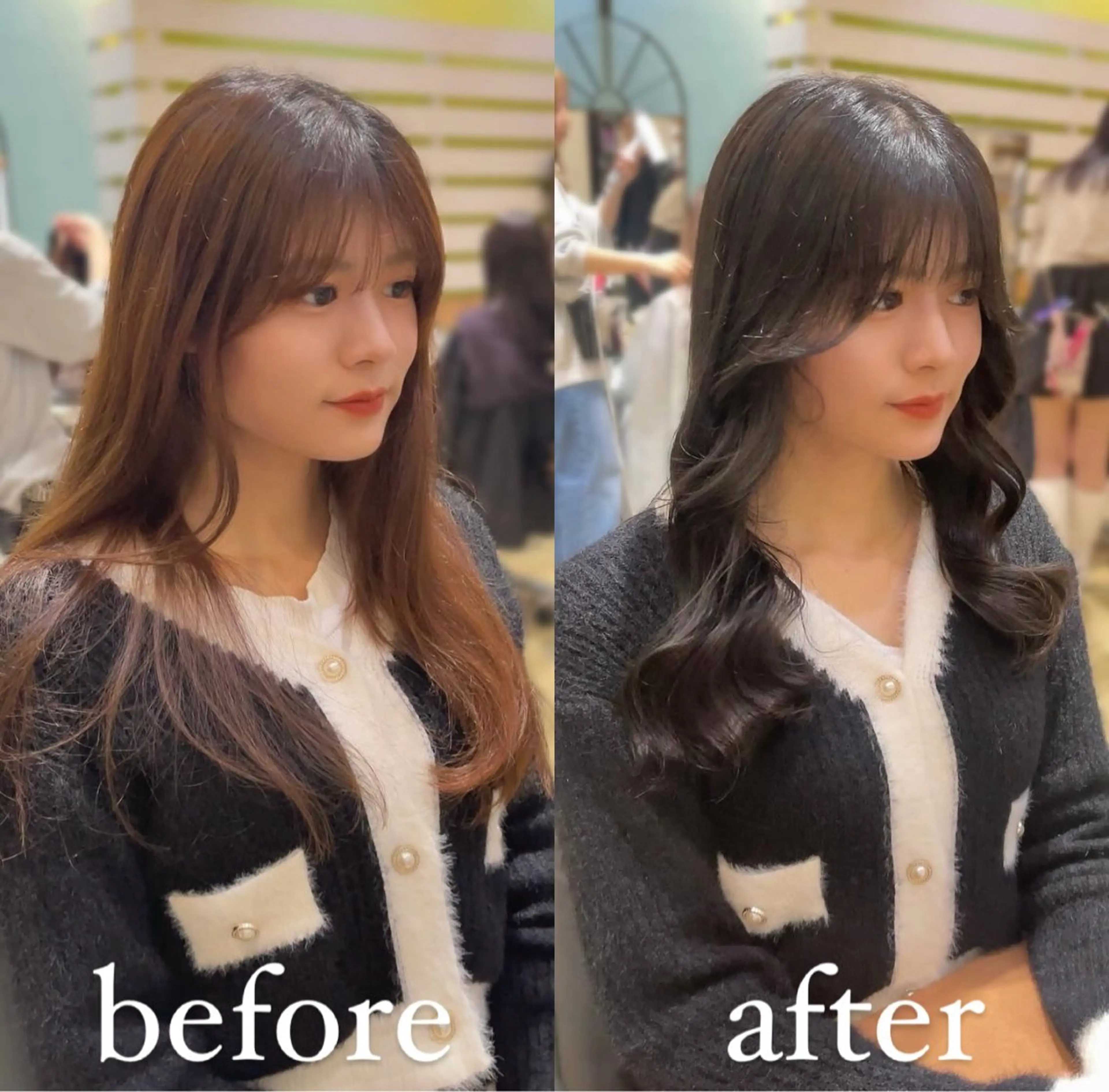 ロング カラー ロングレイヤー ブリーチ ケアブリーチ 透明感カラー イヤリングカラー カット ヘアカラー トリートメント ヘッドスパ 大人可愛い透明感🌟 小顔・韓国髪🌟野中のヘアスタイル