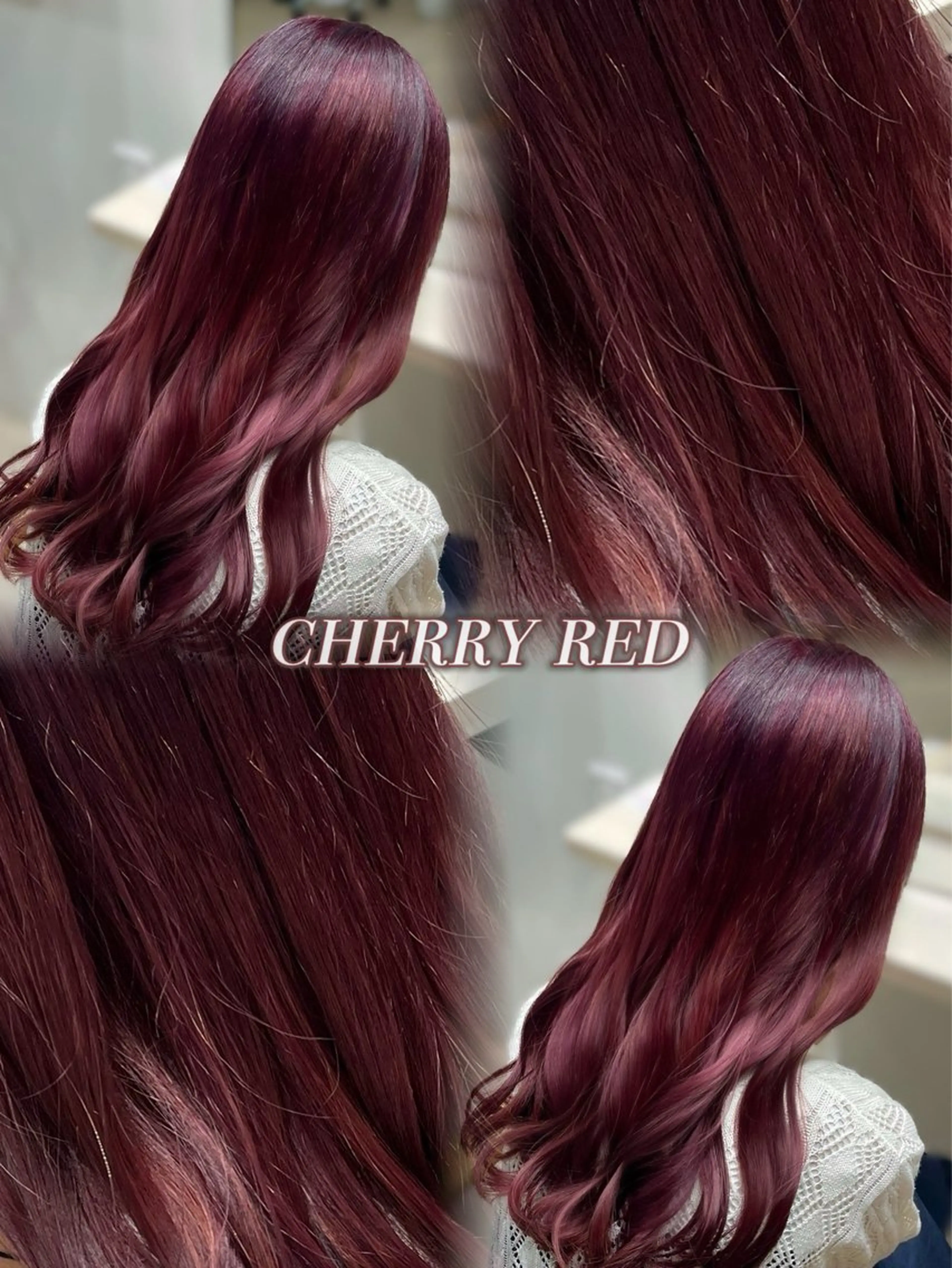 ロング カラー ブリーチ レッドカラー レイヤーカット/ ナカジのヘアスタイル