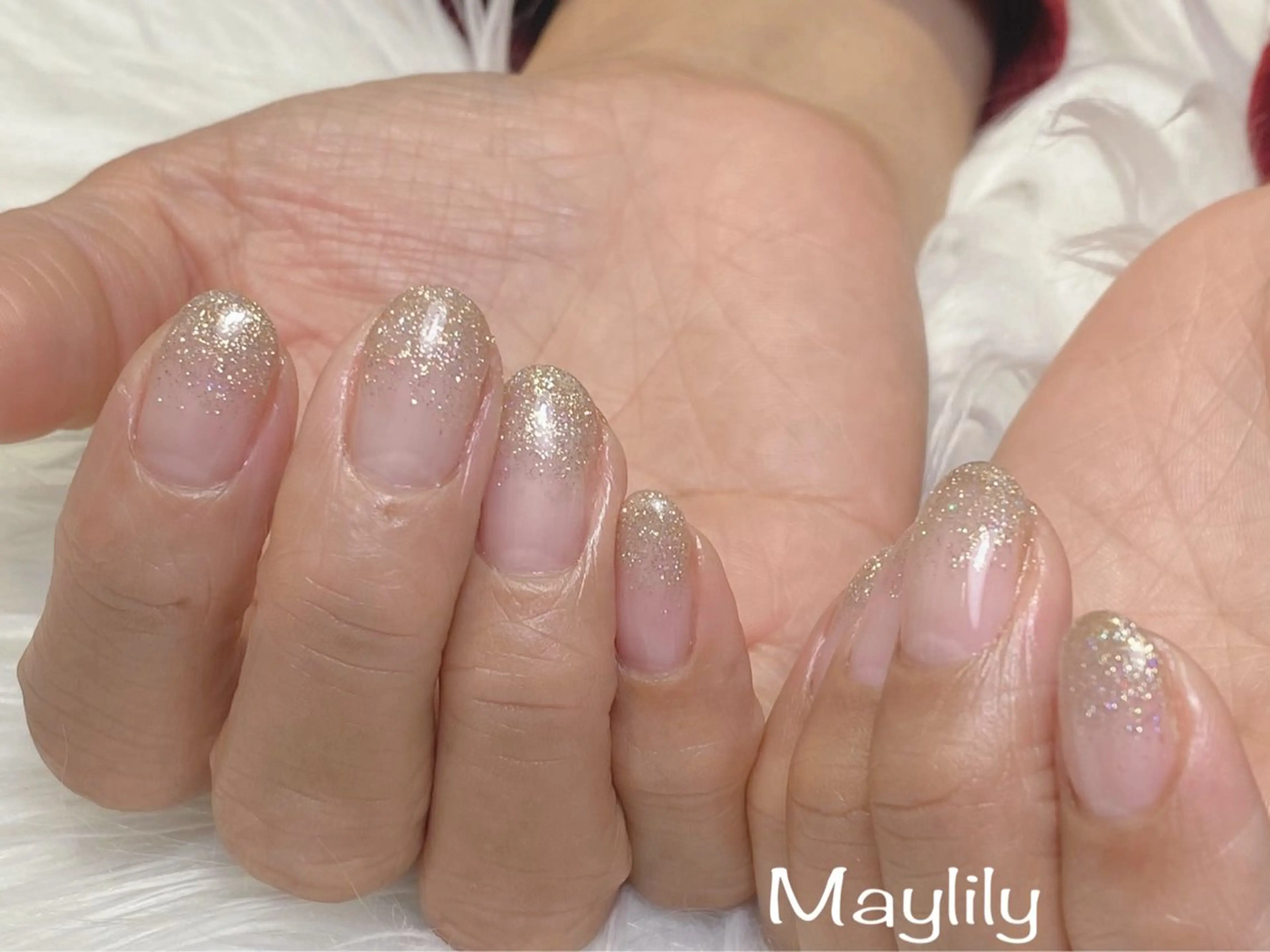 ネイル グラデーション キラキラネイル ラメ(グリッター) ラメグラデーション ハンドネイル Nail salon Maylilyのネイルデザイン