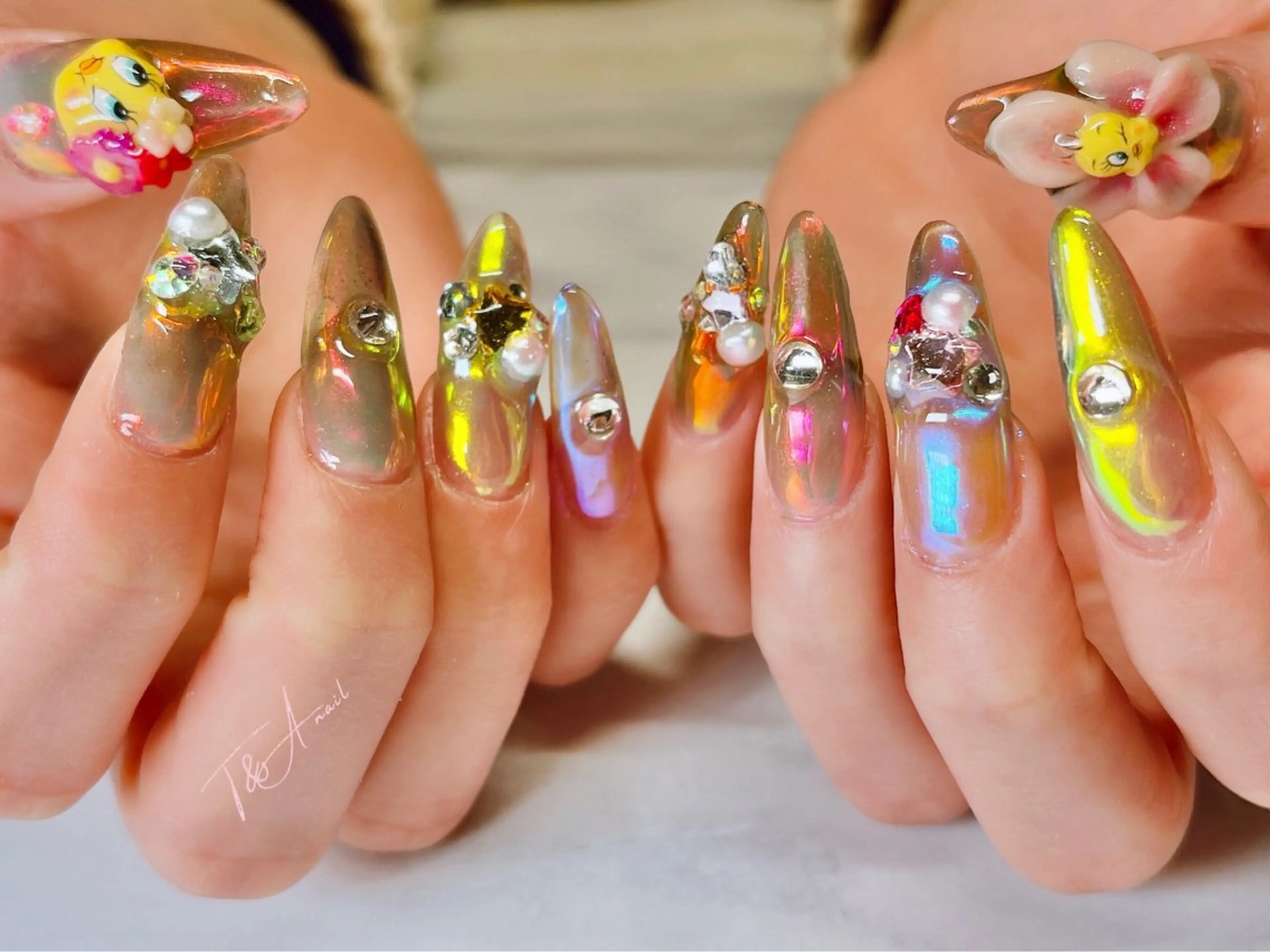 ネイル 長さ出し ジェルネイル ロングネイル スカルプネイル T&A nailのネイルデザイン
