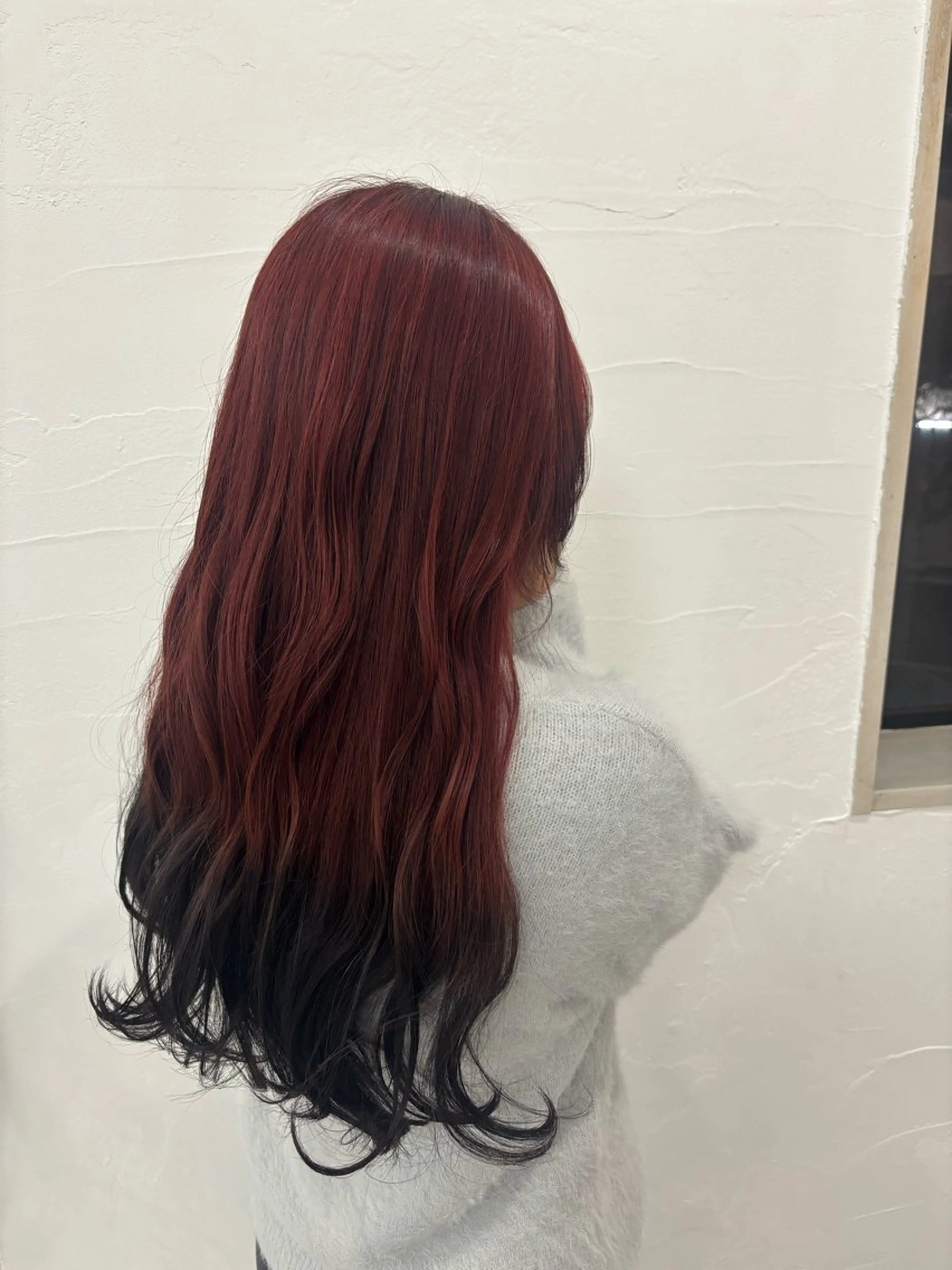 ロング カラー ダブルカラー レッドカラー Esquisse est ミライのヘアスタイル