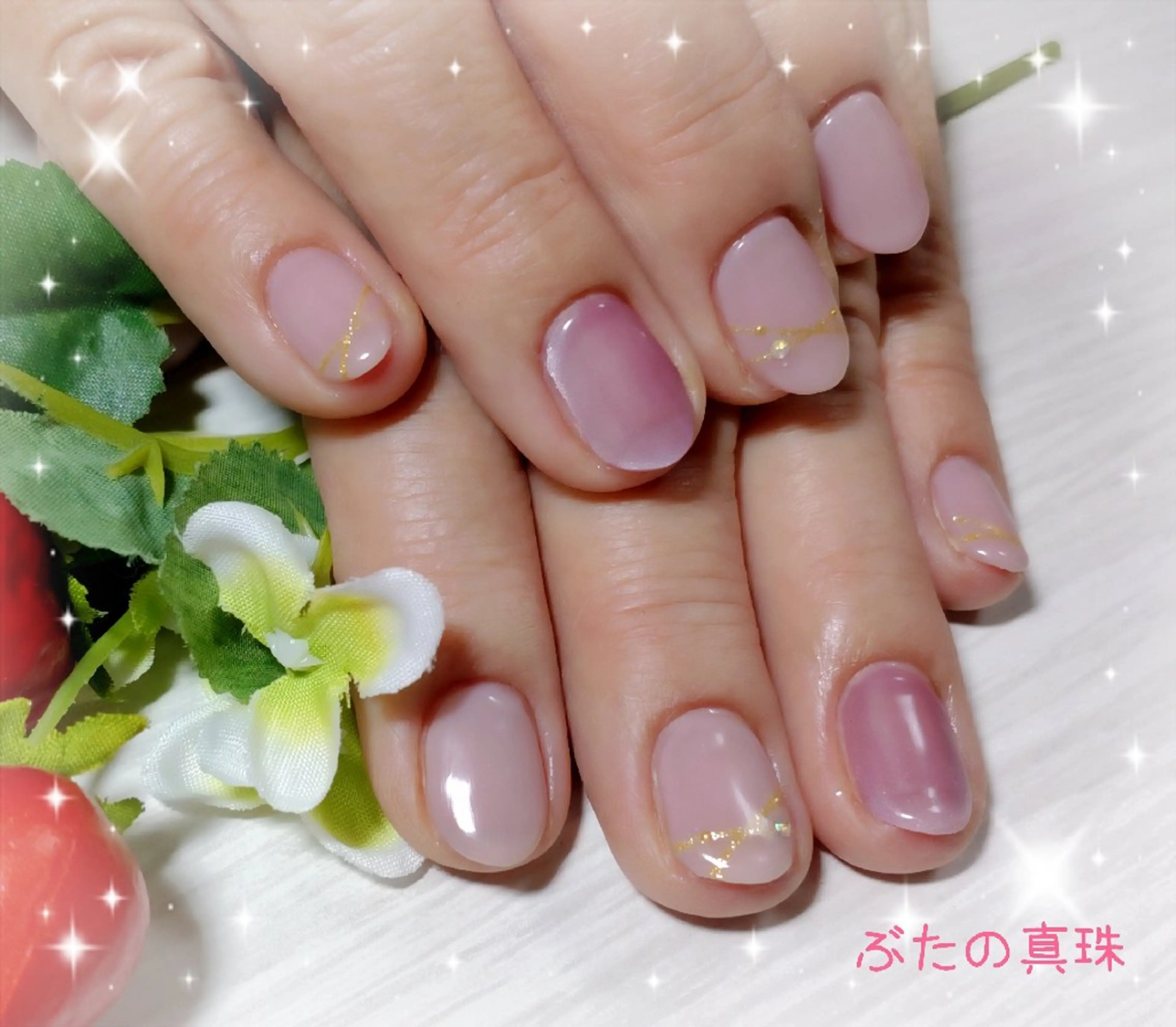 ネイル マグネットネイル オフィスネイル ピンク ハンドネイル 林 珠里のネイルデザイン