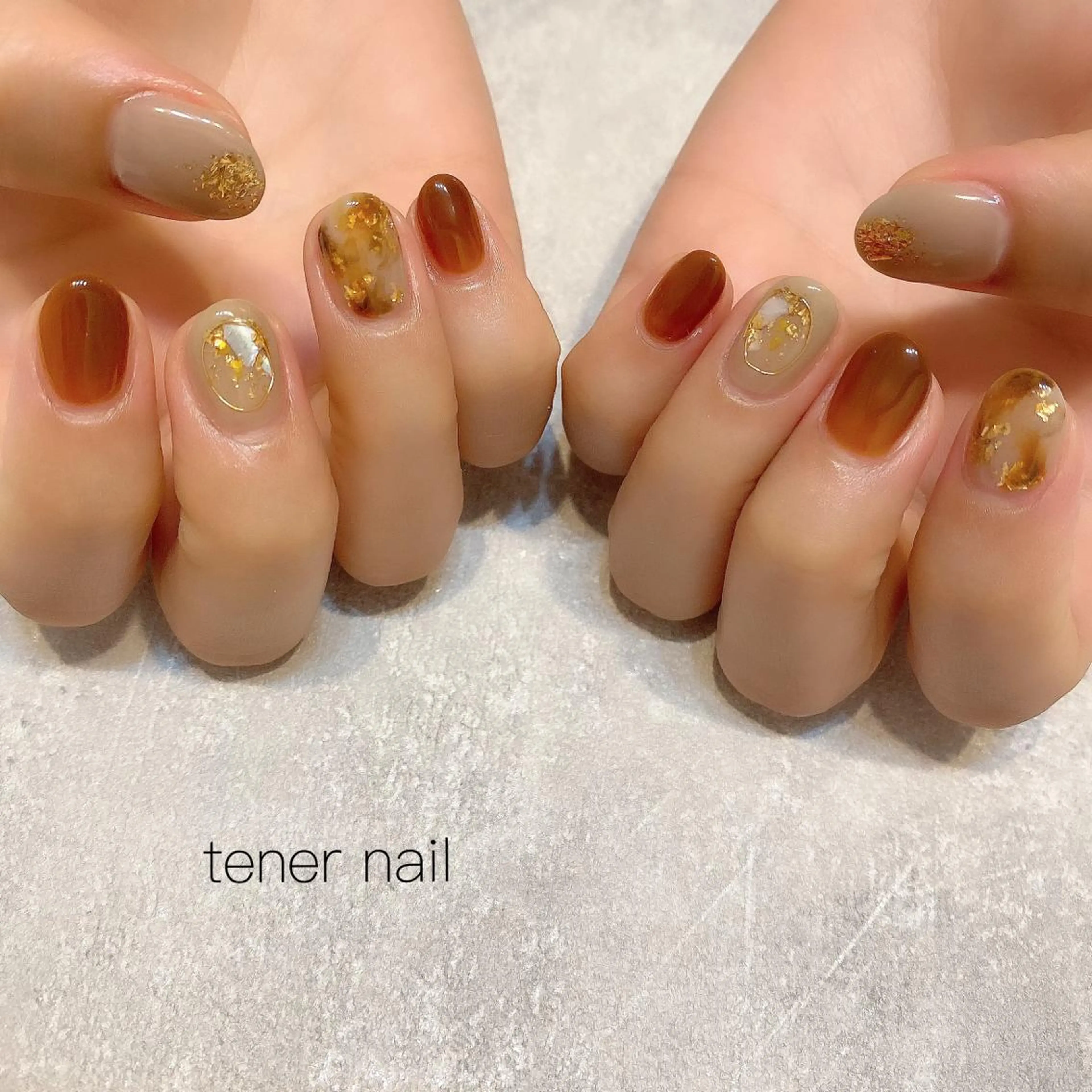 ネイル アートネイル べっ甲ネイル テネルネイル tener nailのネイルデザイン