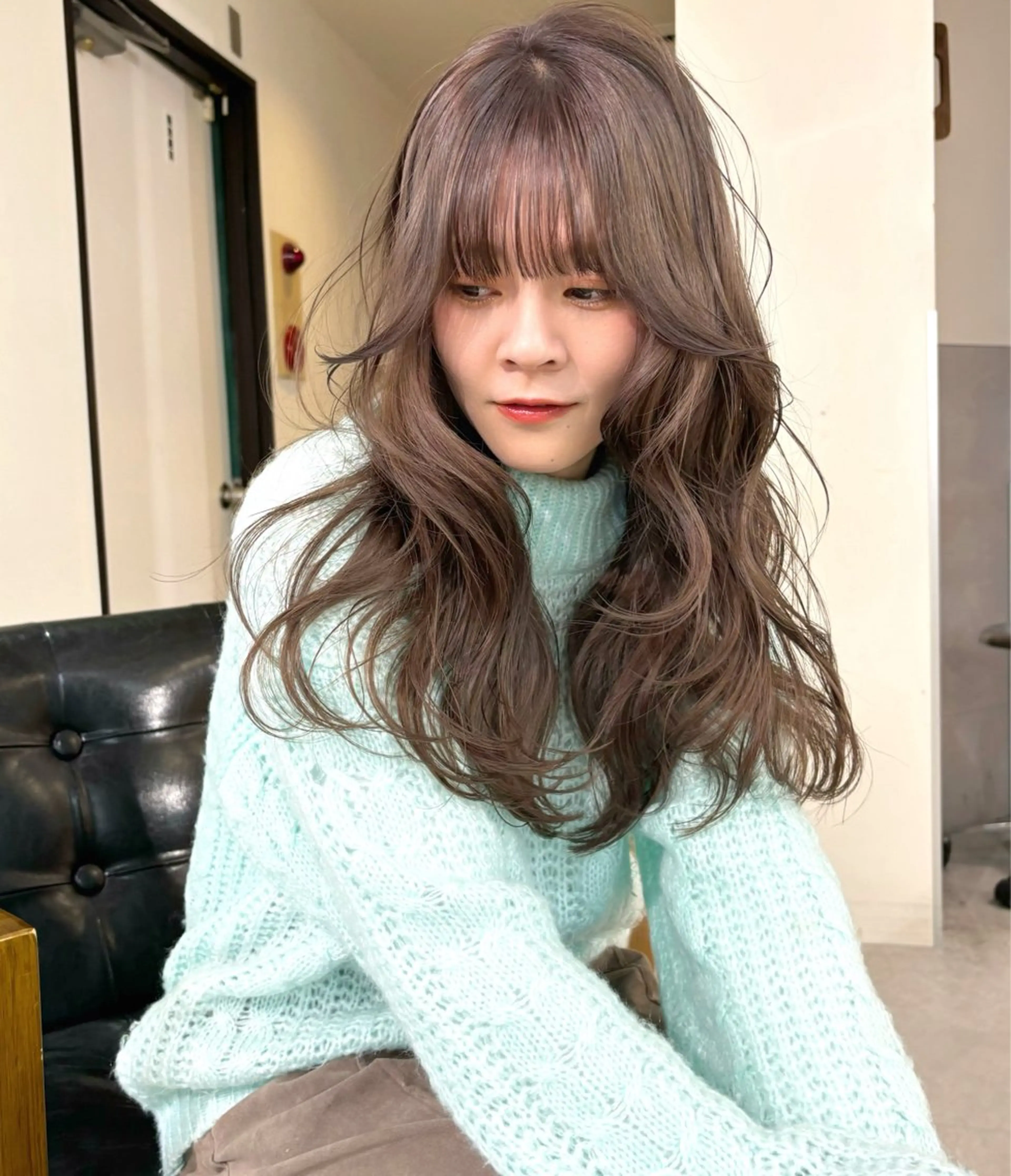 ロング カラー ブリーチ ダブルカラー ブリーチなしカラー ヘアカラー mizuki/ピンク ベージュ.レイヤーのヘアスタイル