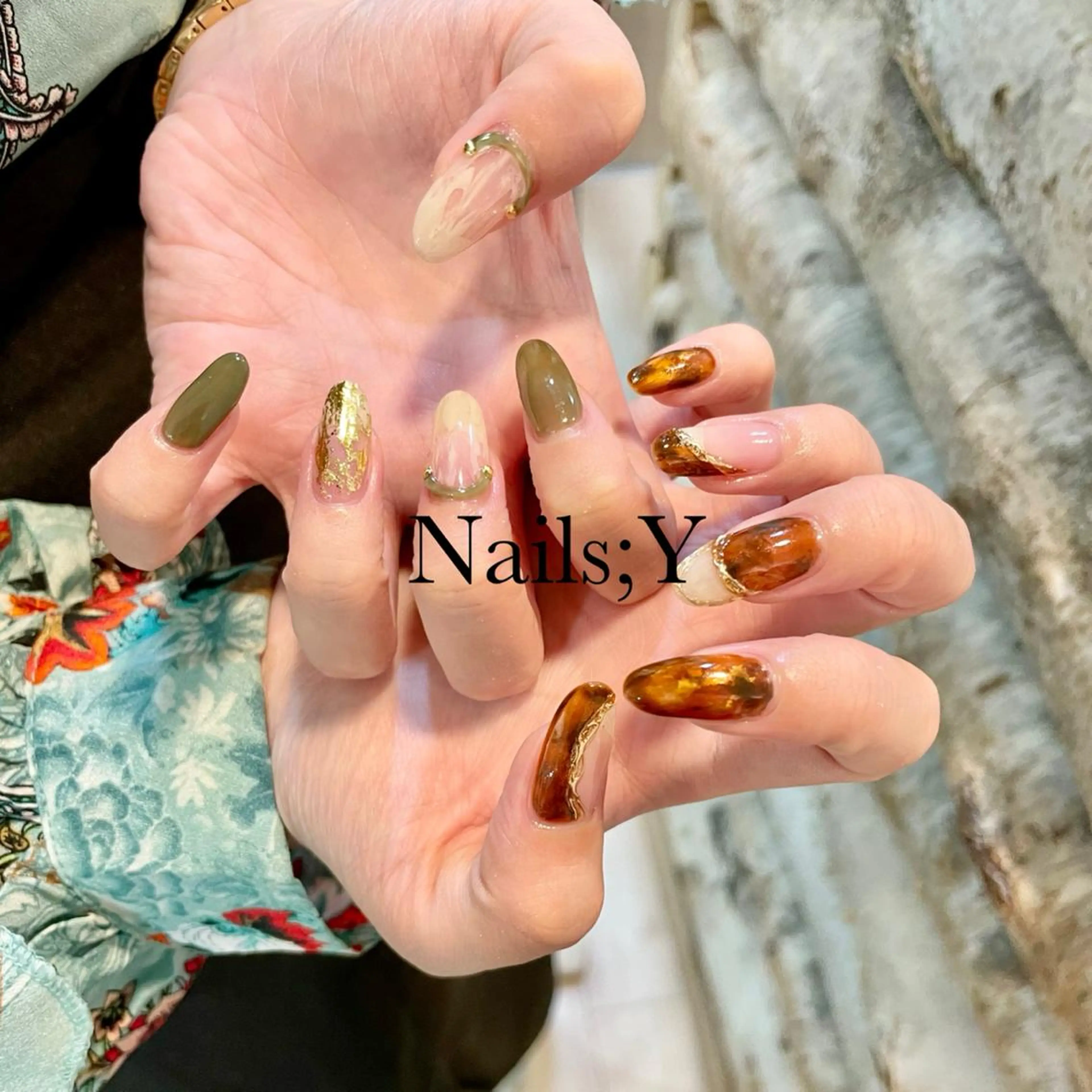 ネイル べっ甲ネイル ジェルネイル 持ち込み パラジェル yo koのネイルデザイン