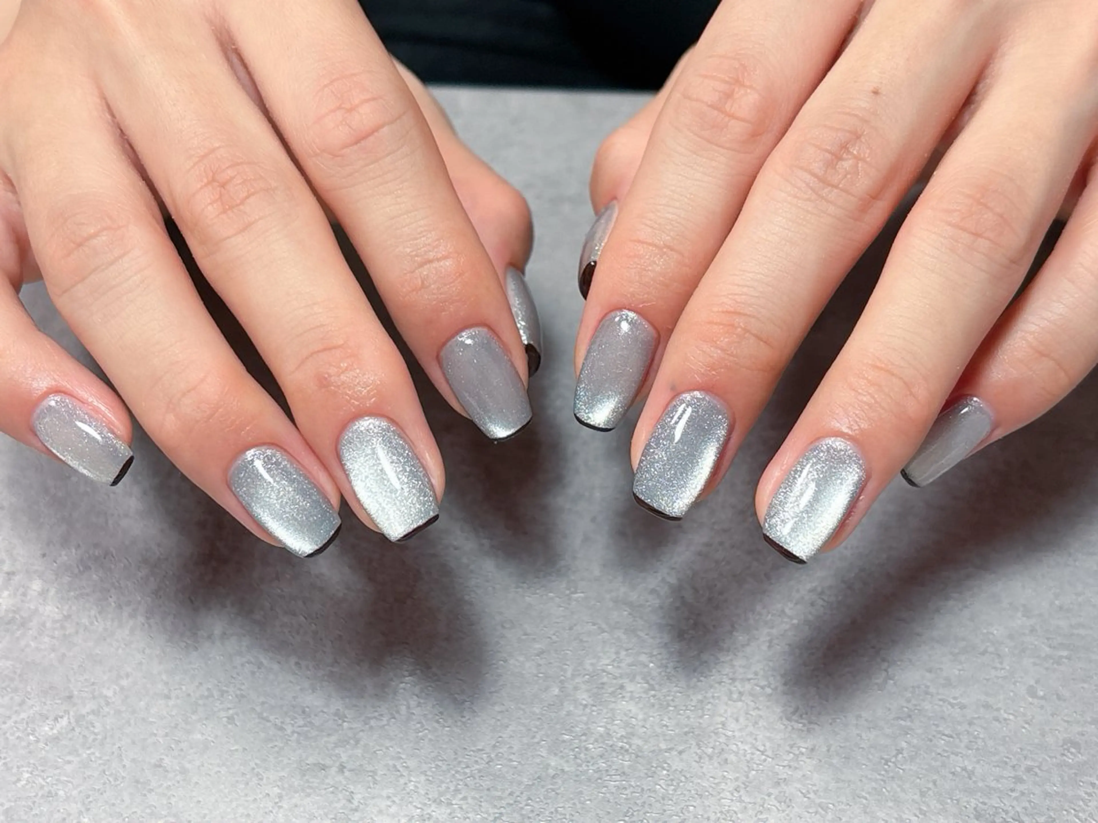 ネイル ハート マグネットネイル リボン バレンタイン 冬ネイル ハンドネイル ハンドケア ゆ か_Nails💫のネイルデザイン