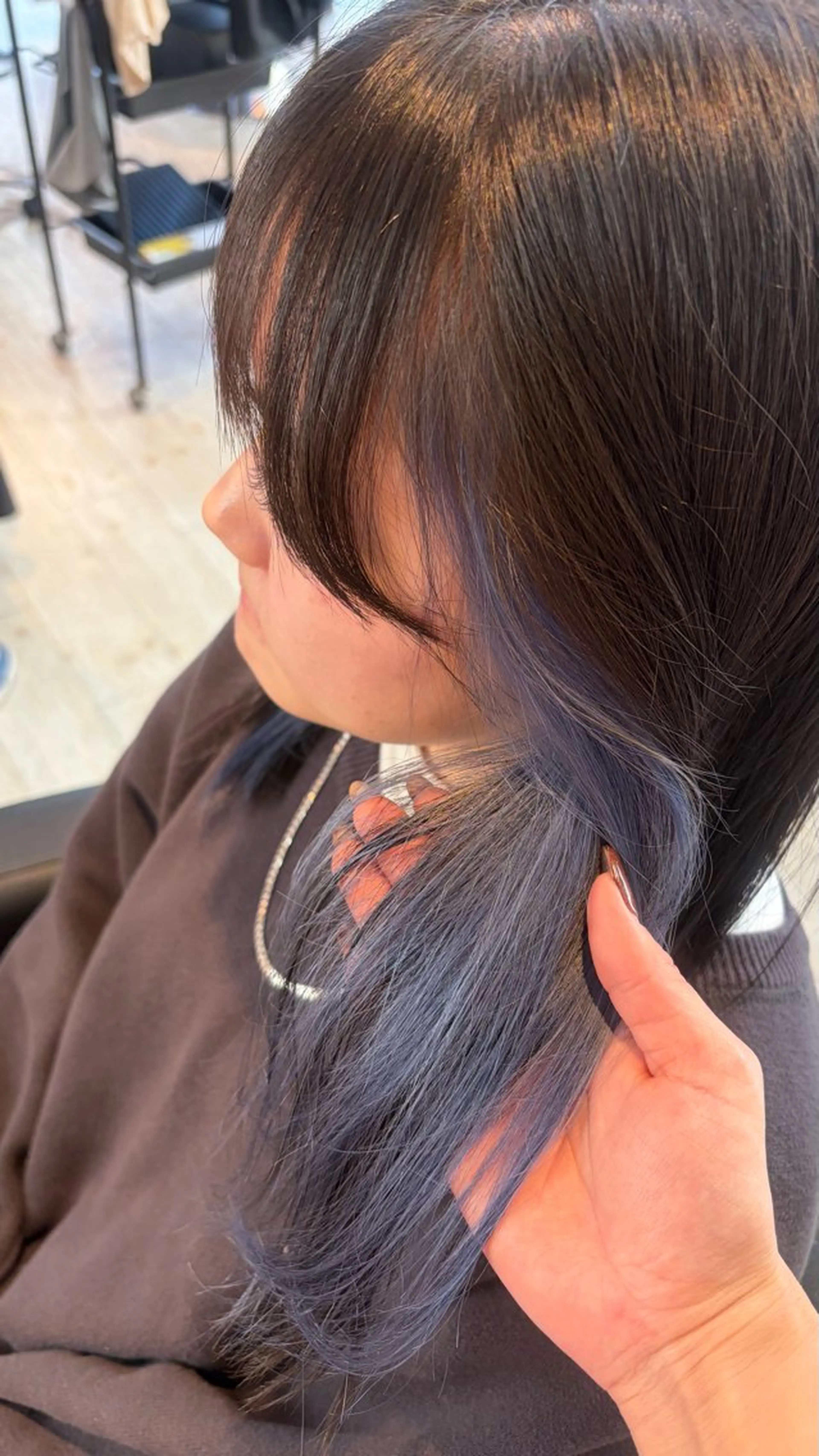 セミロング カラー ヘアカラー トリートメント ブリーチ/髪質改善/ ハイトーン/暖色のヘアスタイル