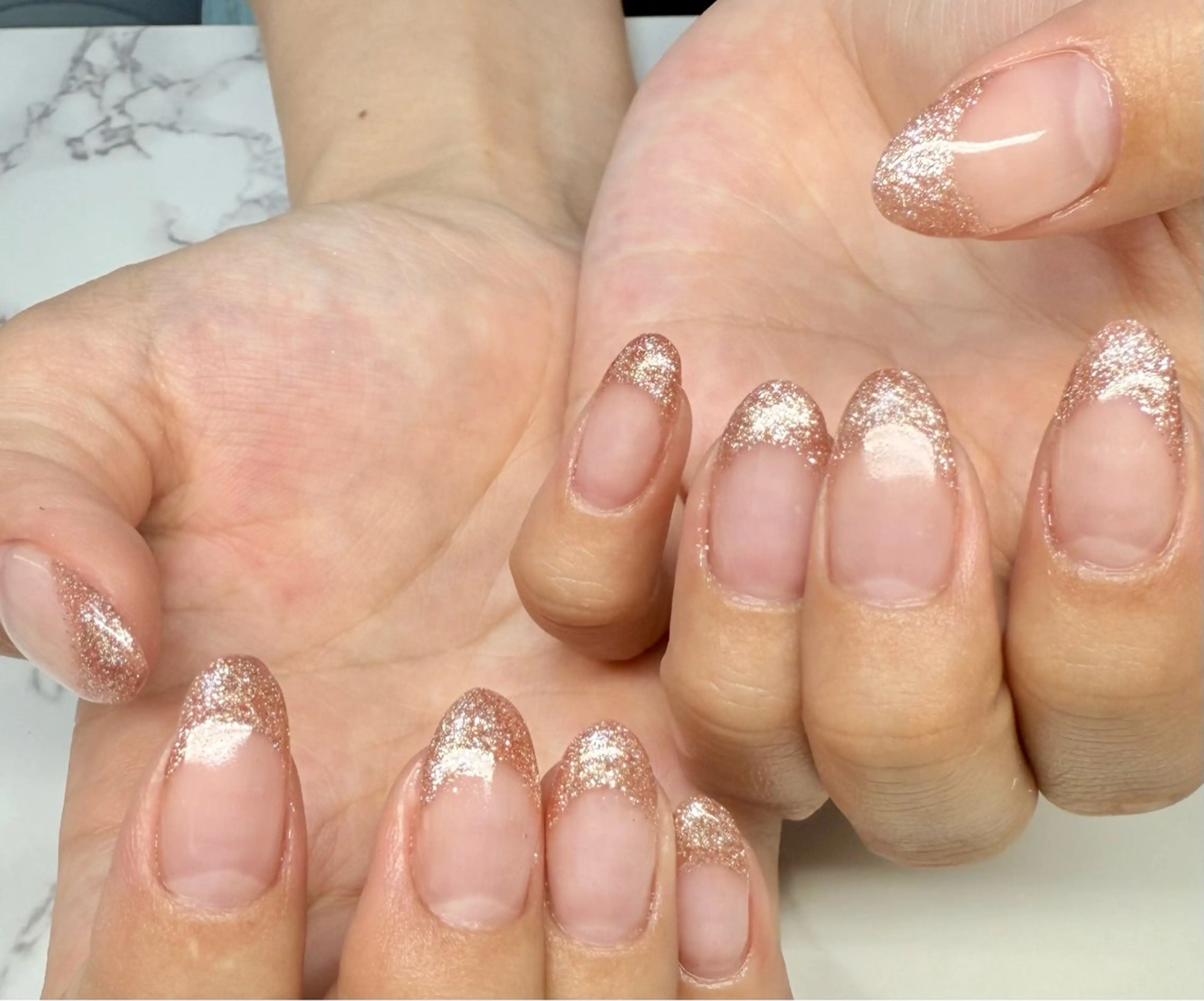 ネイル アートネイル チークネイル フレンチネイル 氷ネイル・うるうるネイル キラキラネイル M.N_ nailのネイルデザイン