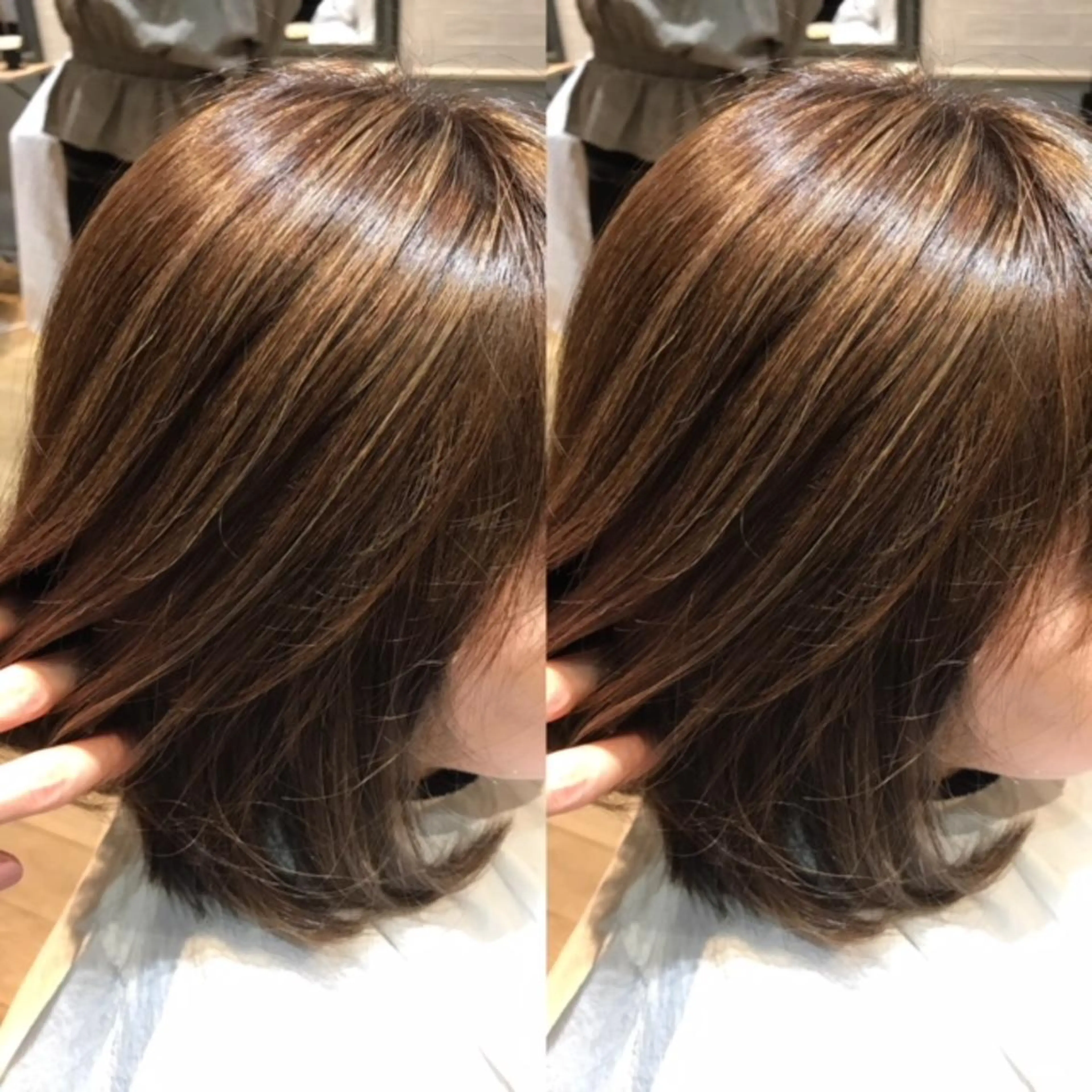 ミディアム カラー ハイライトカラー ハイライト 髪質改善特化 ミサワコウキのヘアスタイル