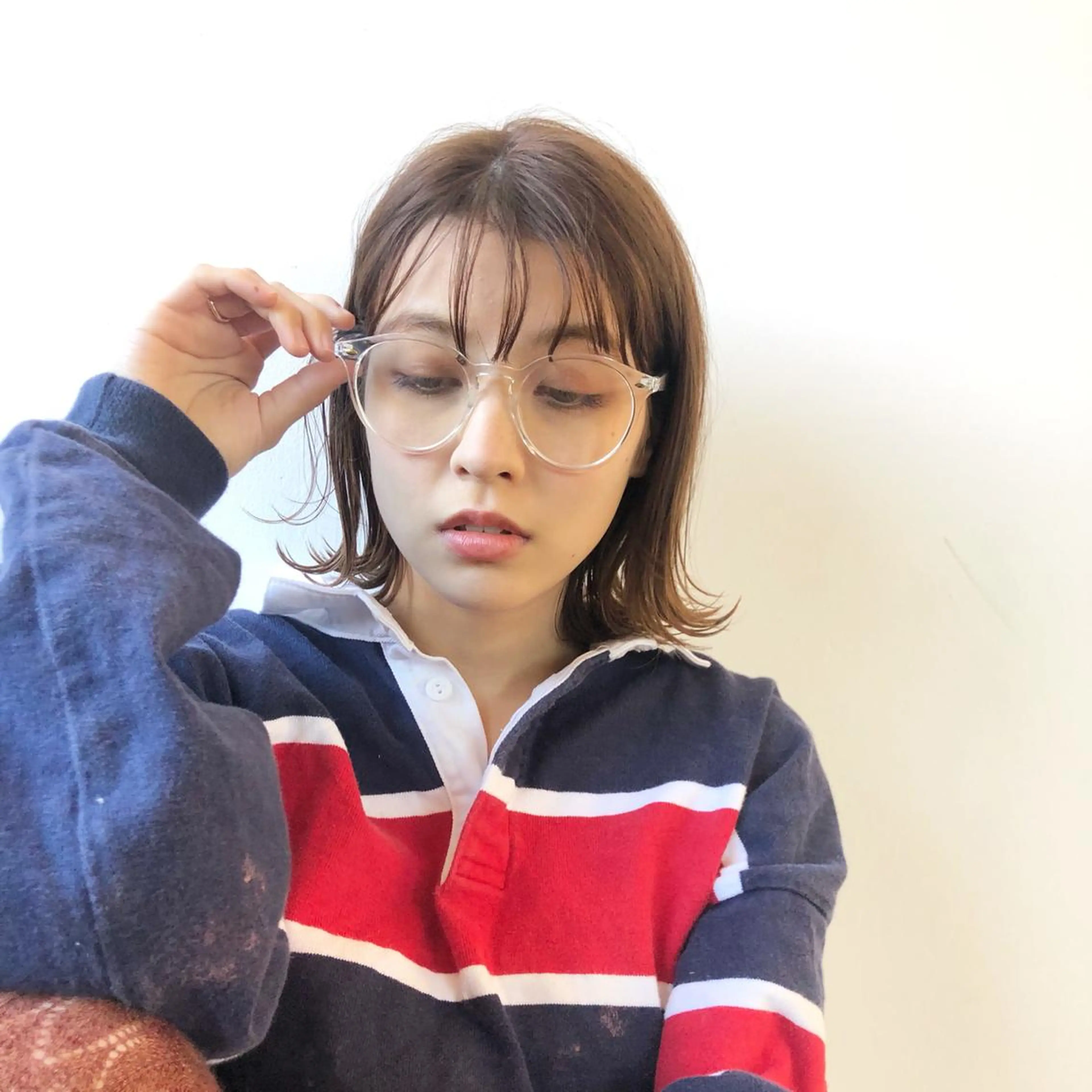 ミディアム カラー 切りっぱなしボブ ベージュカラー ブロンド ブロンドベージュ ハイトーンカラー カット ヘアカラー トリートメント 🌸ハイトーン 新田　廉 🌸のヘアスタイル