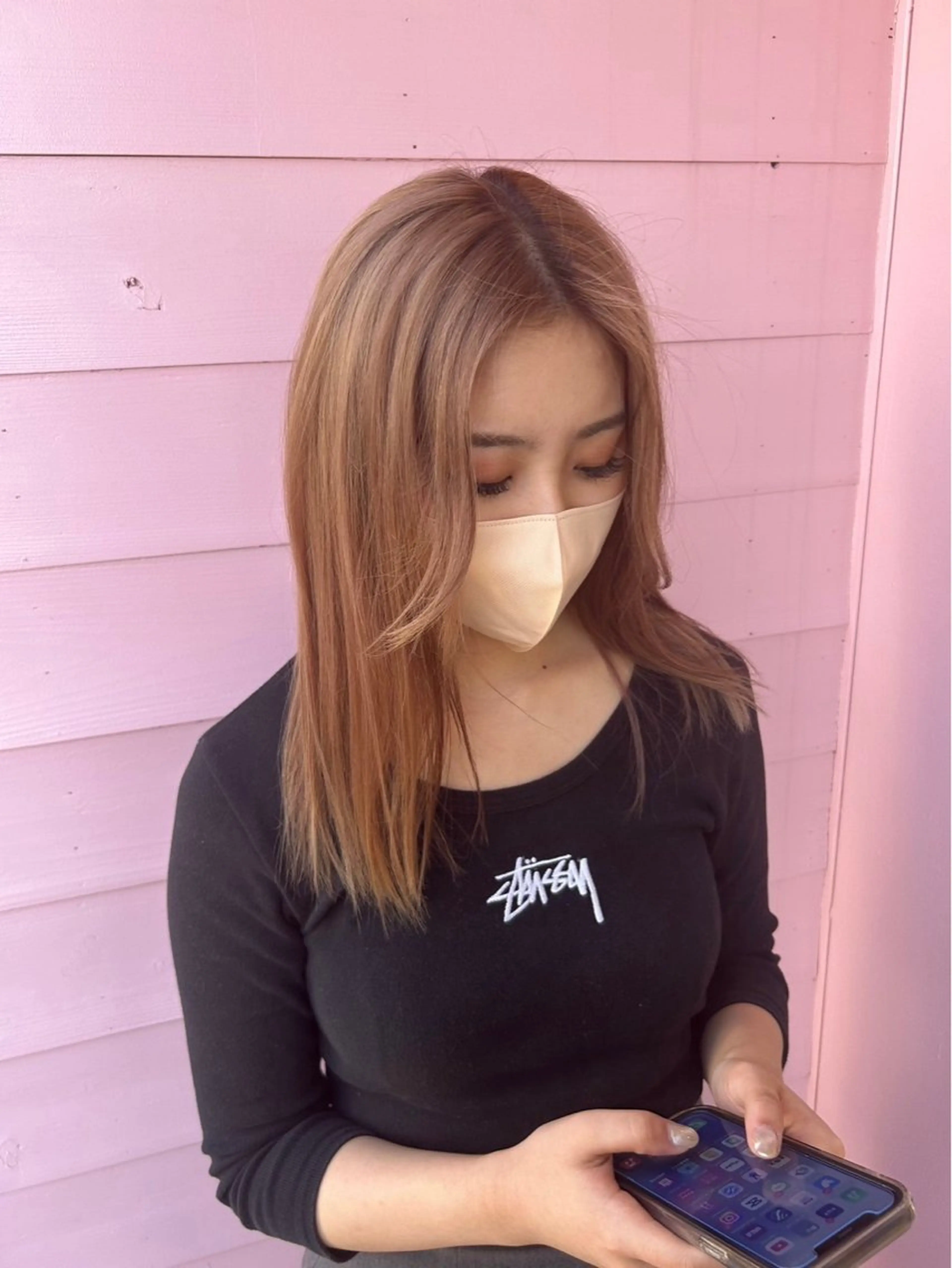 ロング カラー ベージュカラー オレンジ オレンジベージュ 🩷愛咲🩷レイヤー /透明感カラーのヘアスタイル