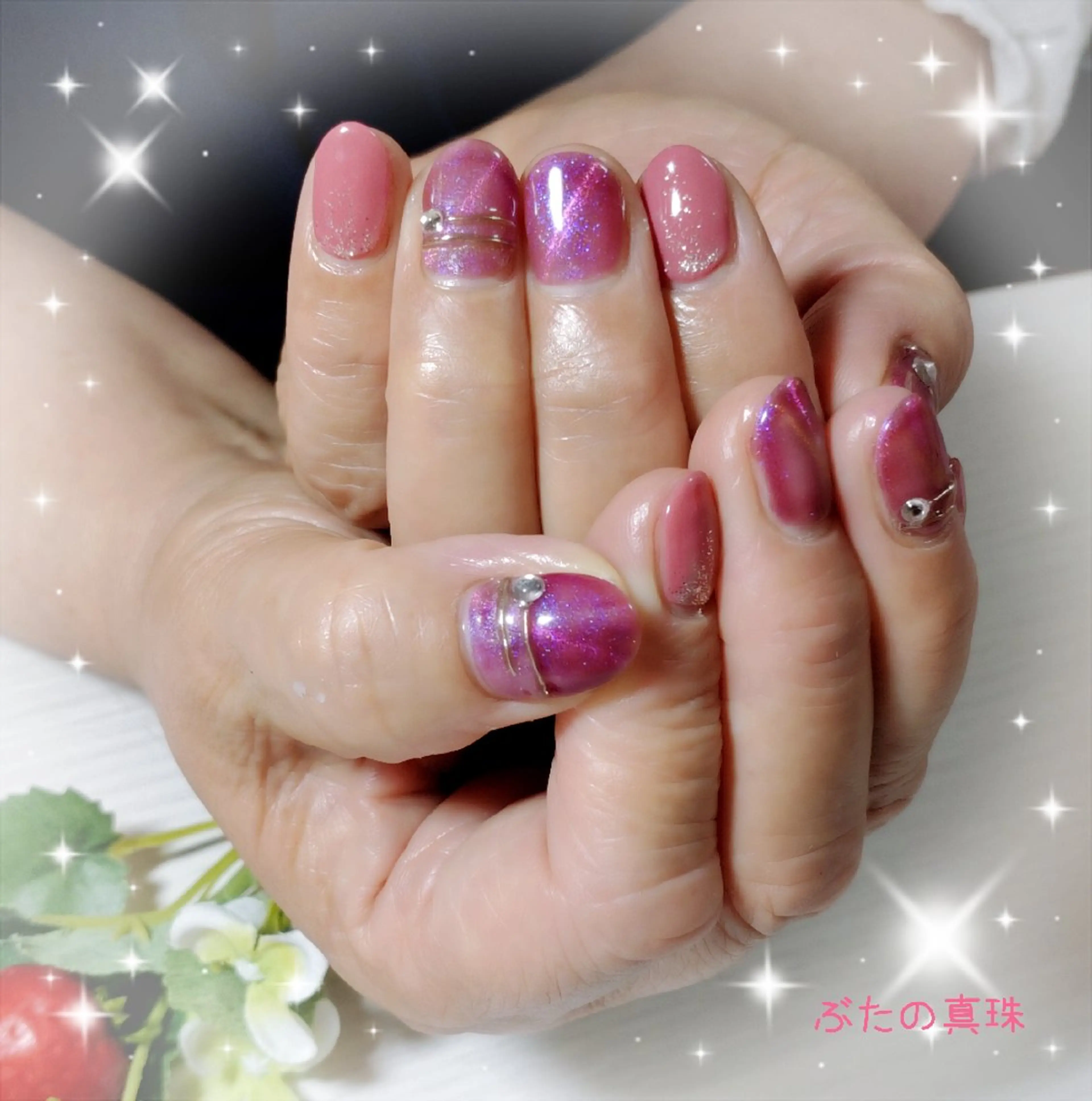 ネイル マグネットネイル ハンドネイル 林 珠里のネイルデザイン