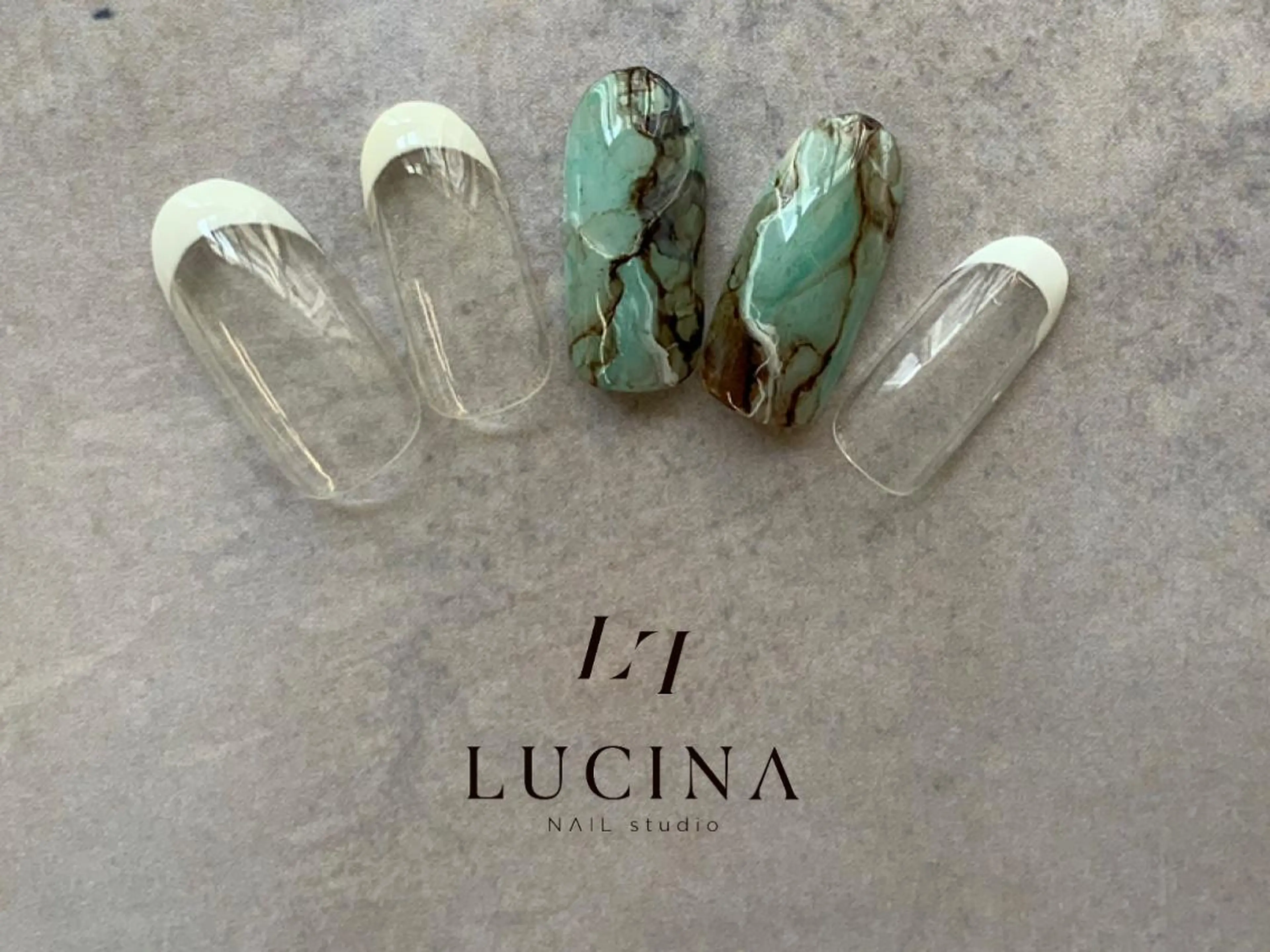 ネイル アートネイル フットネイル フレンチネイル ジェルネイル 大理石ネイル(マーブル) 新橋 ルキナ スタッフのネイルデザイン