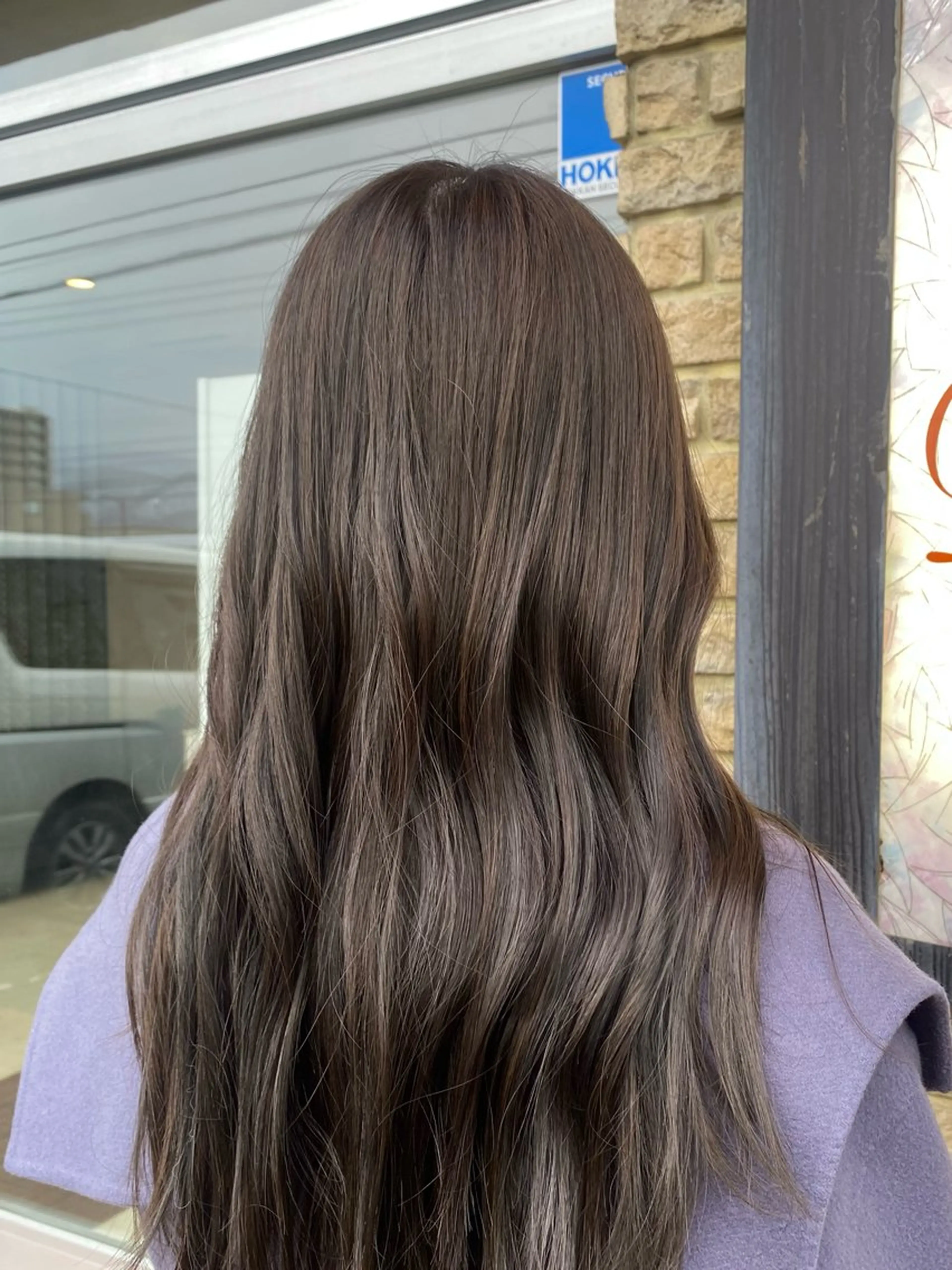 カラー グレージュ ヘアカラー 岡本 あおいのヘアスタイル