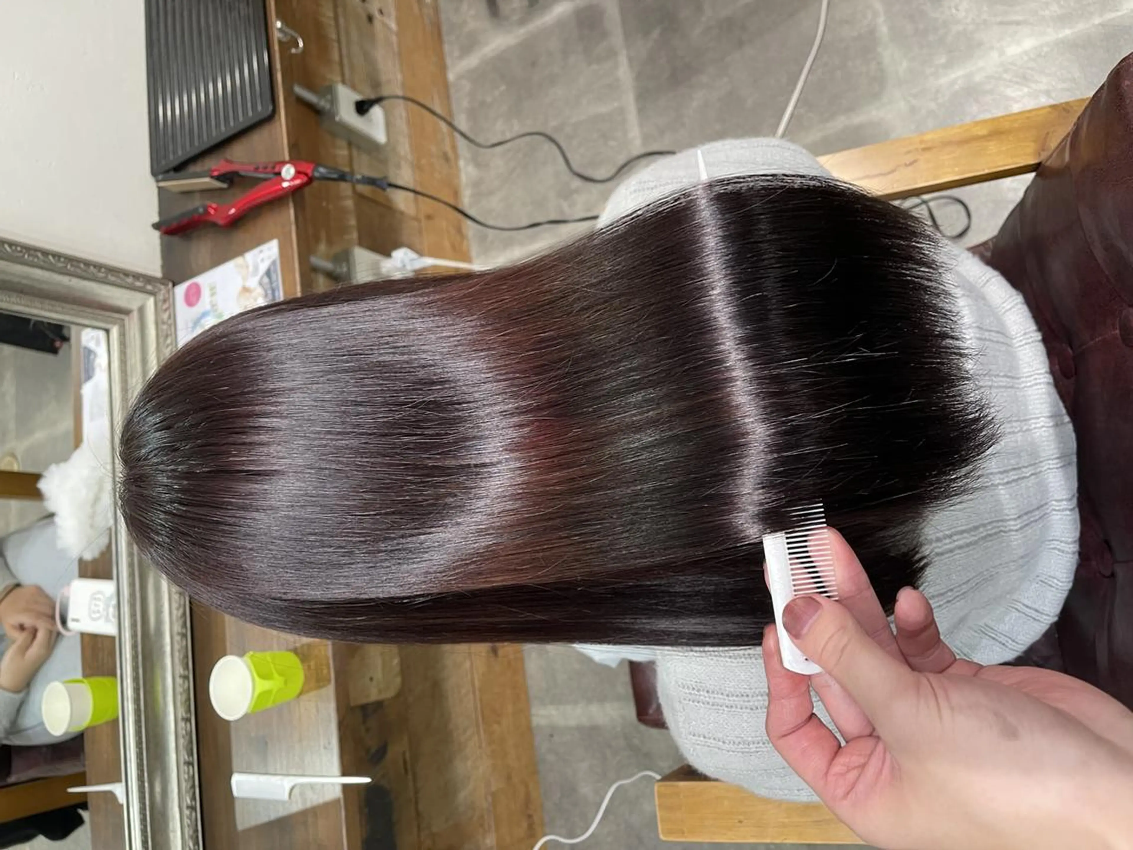 セミロング カラー ブリーチ ケアブリーチ ダブルカラー ハイライトカラー イルミナカラー ヘアカラー トリートメント Cecil hair なんば店のヘアスタイル