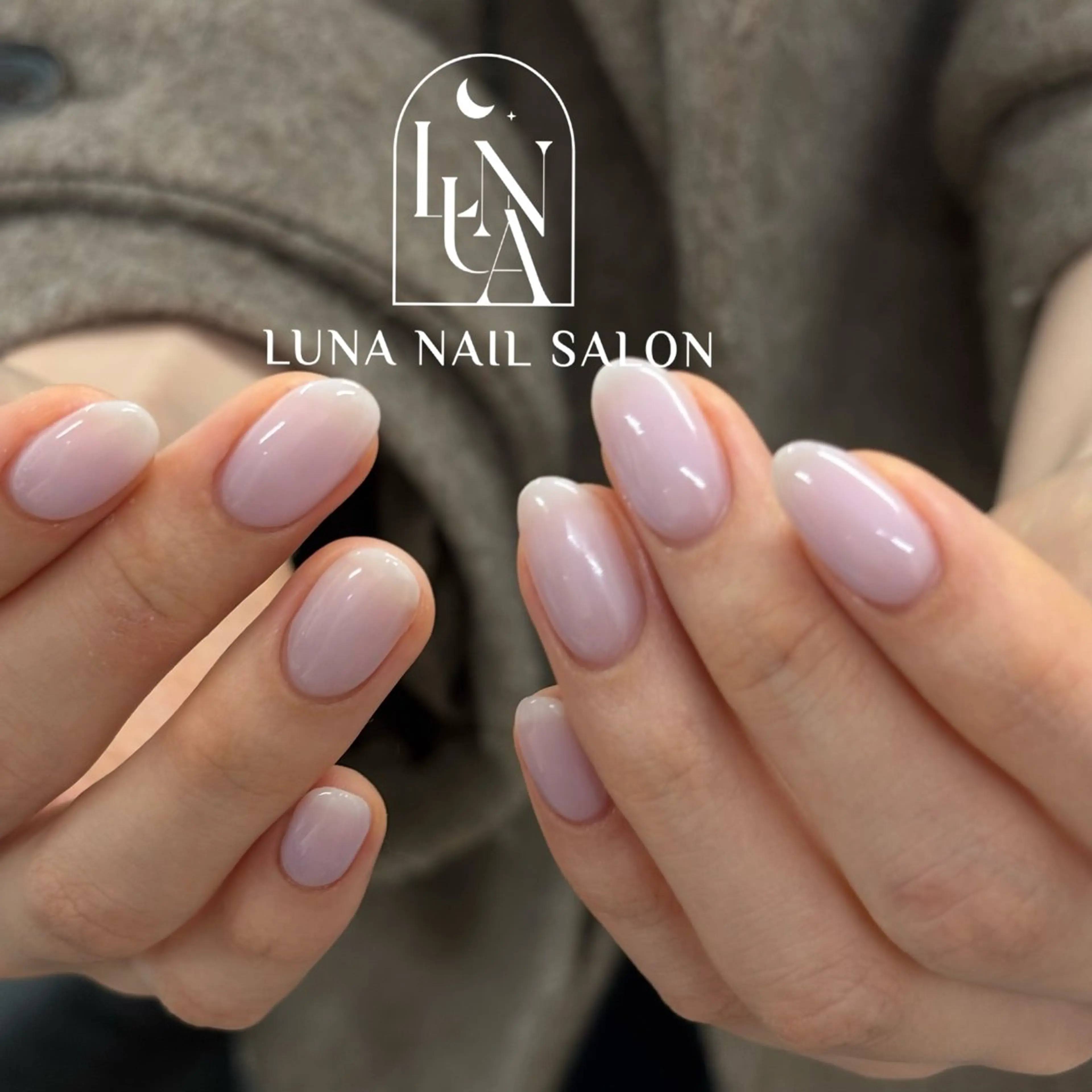 ネイル アートネイル フレンチネイル ジェルネイル ガラスフレンチ 韓国ネイル ハンドネイル ハンドケア LUNA Nail salon💕のネイルデザイン