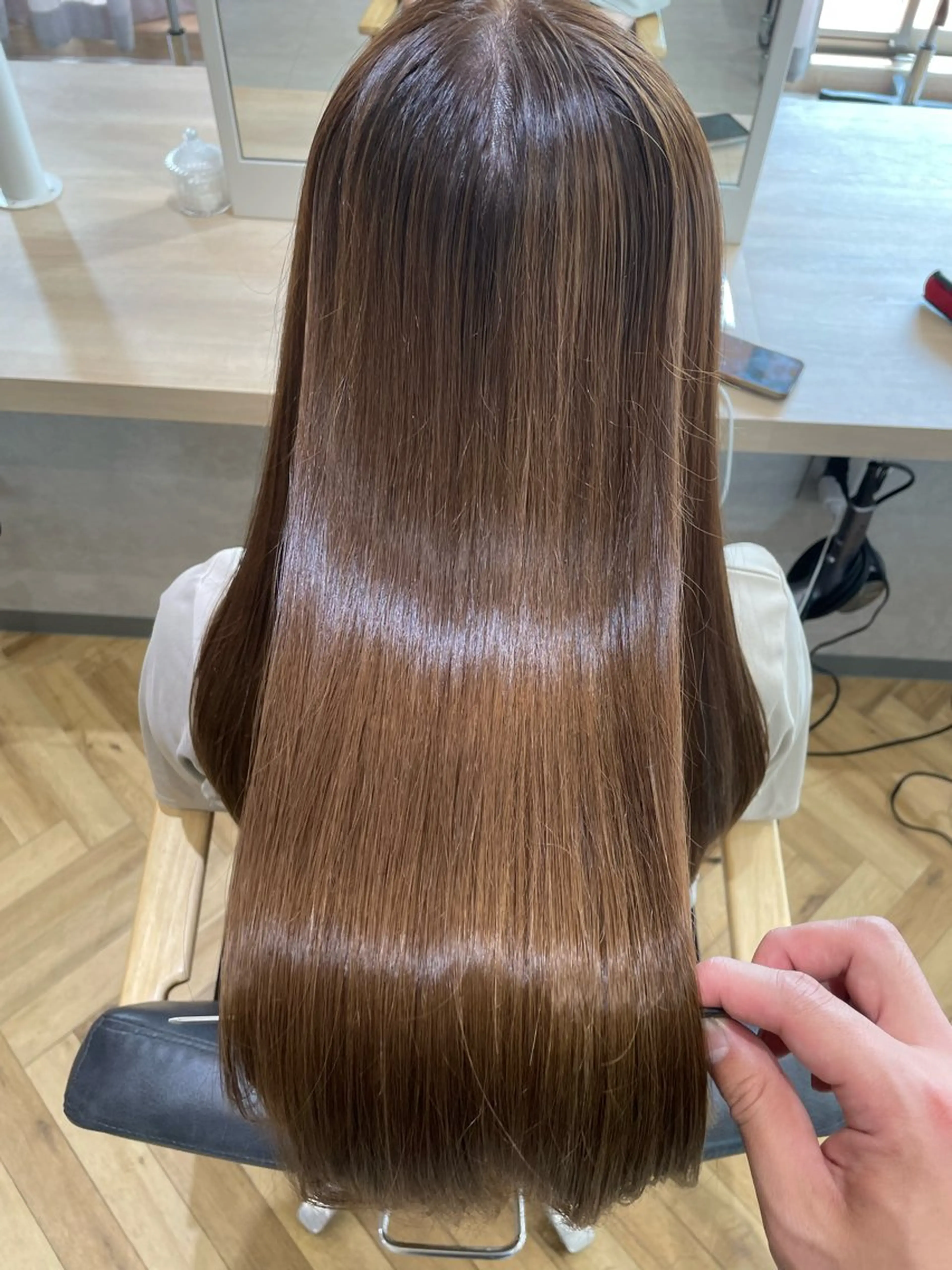 ロング カラー フェイスレイヤー/ 小顔/髪質改善 関のヘアスタイル