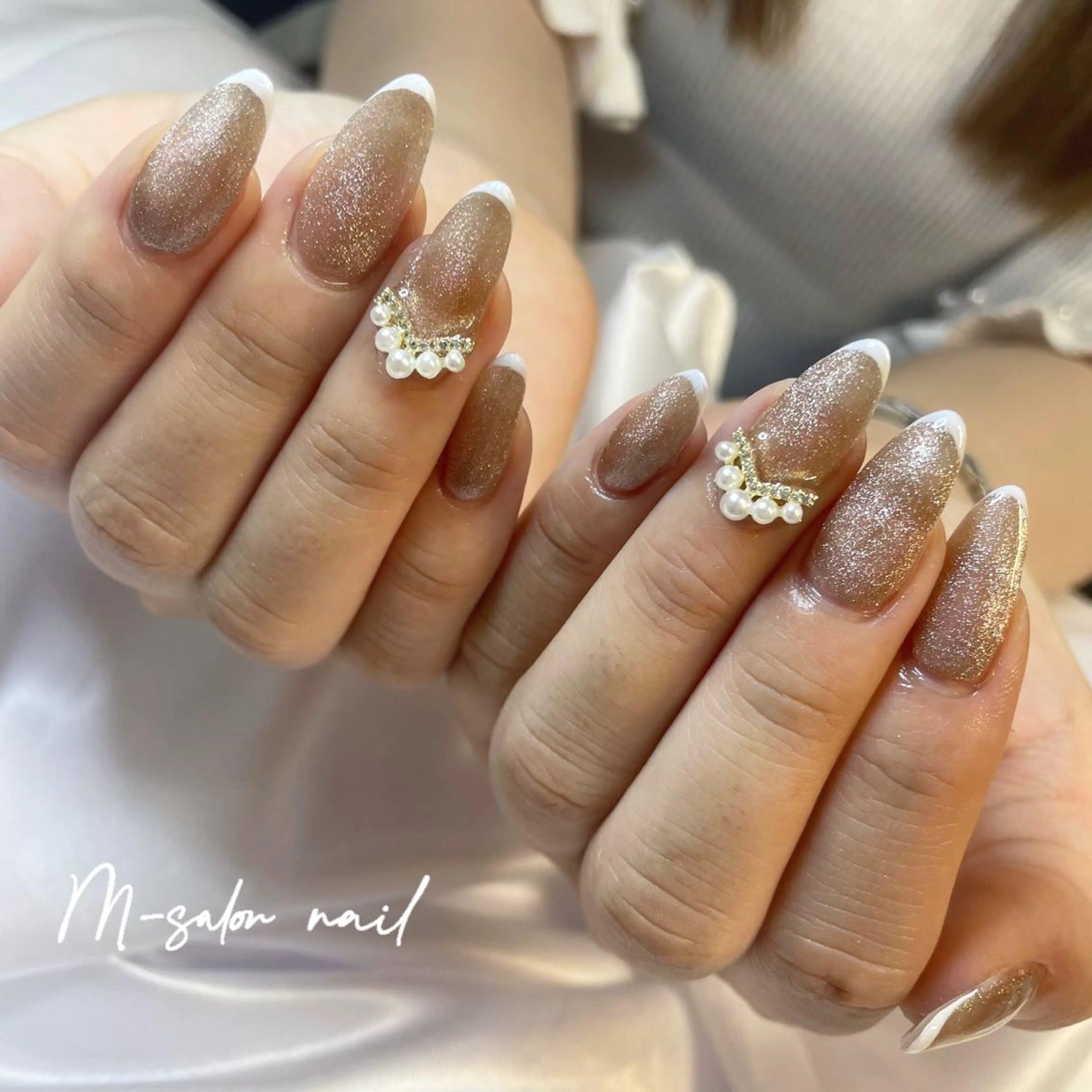 ネイル フレンチネイル 韓国/網紅/パーツ M-salonのネイルデザイン