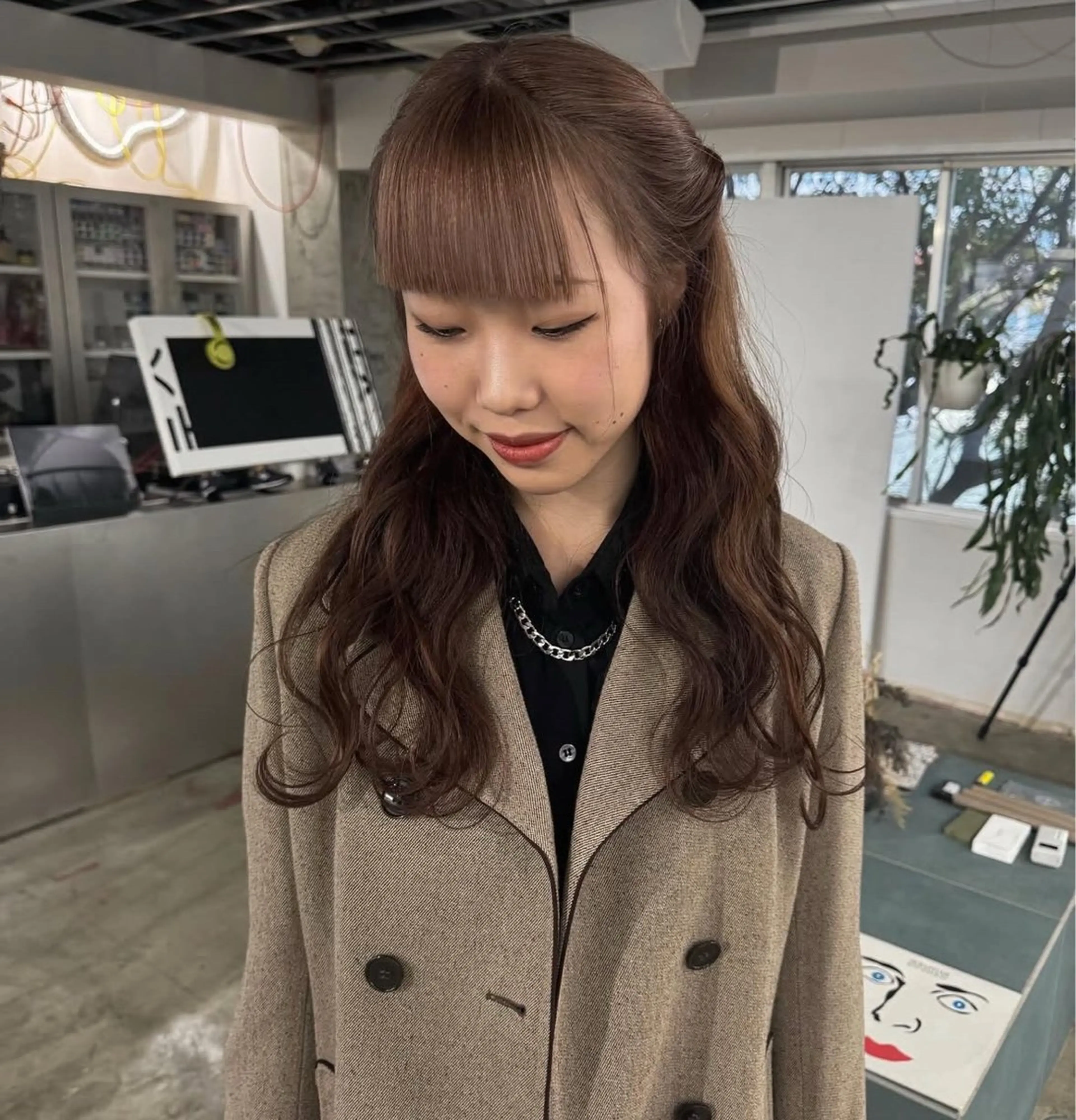 ミディアム カラー パーマ ヘアアレンジ メンズ 心斎橋美容室 Junのヘアスタイル