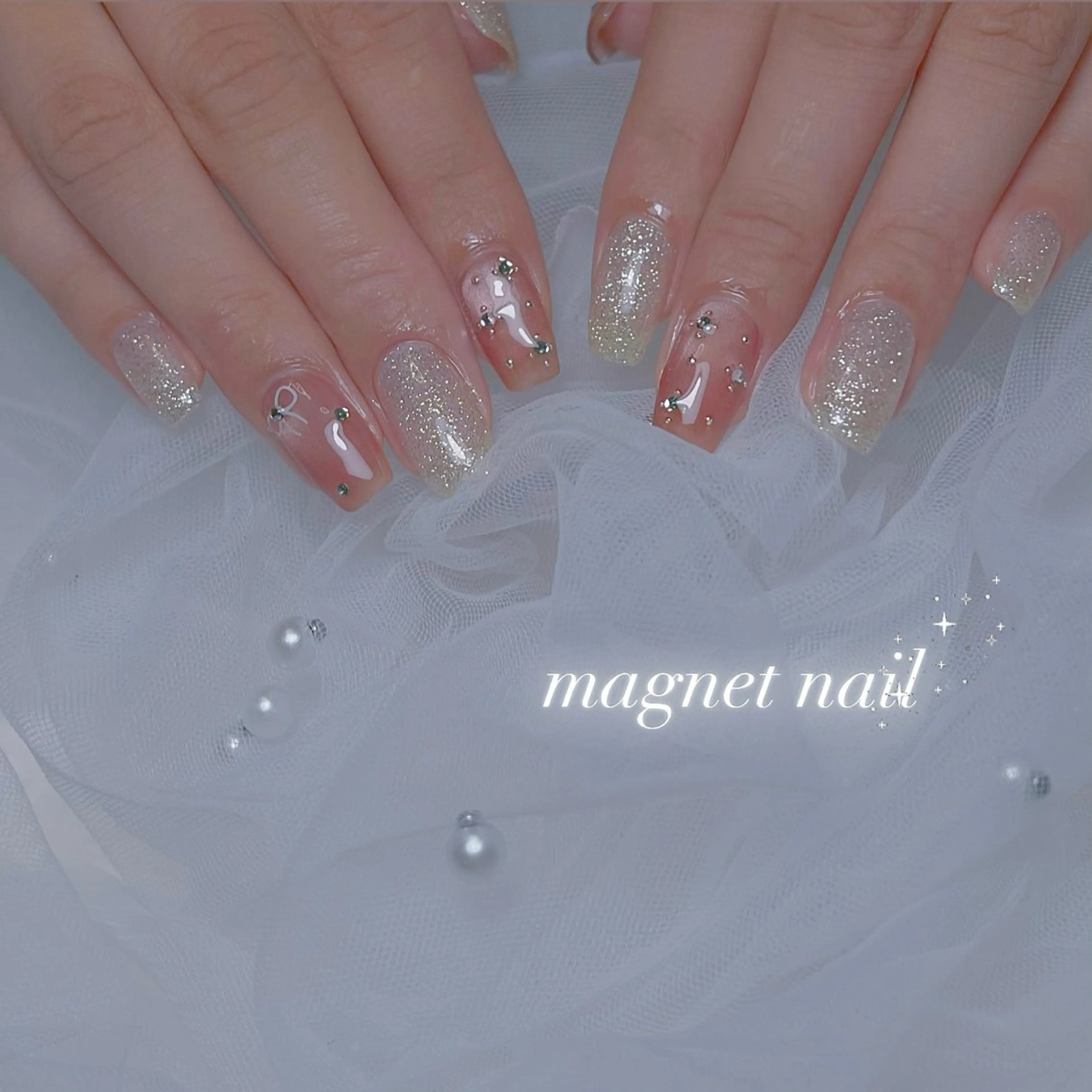 ネイル 長さ出し ジェルネイル 韓国ネイル マグネットネイル 持ち込み ハンドネイル RE SALONのネイルデザイン