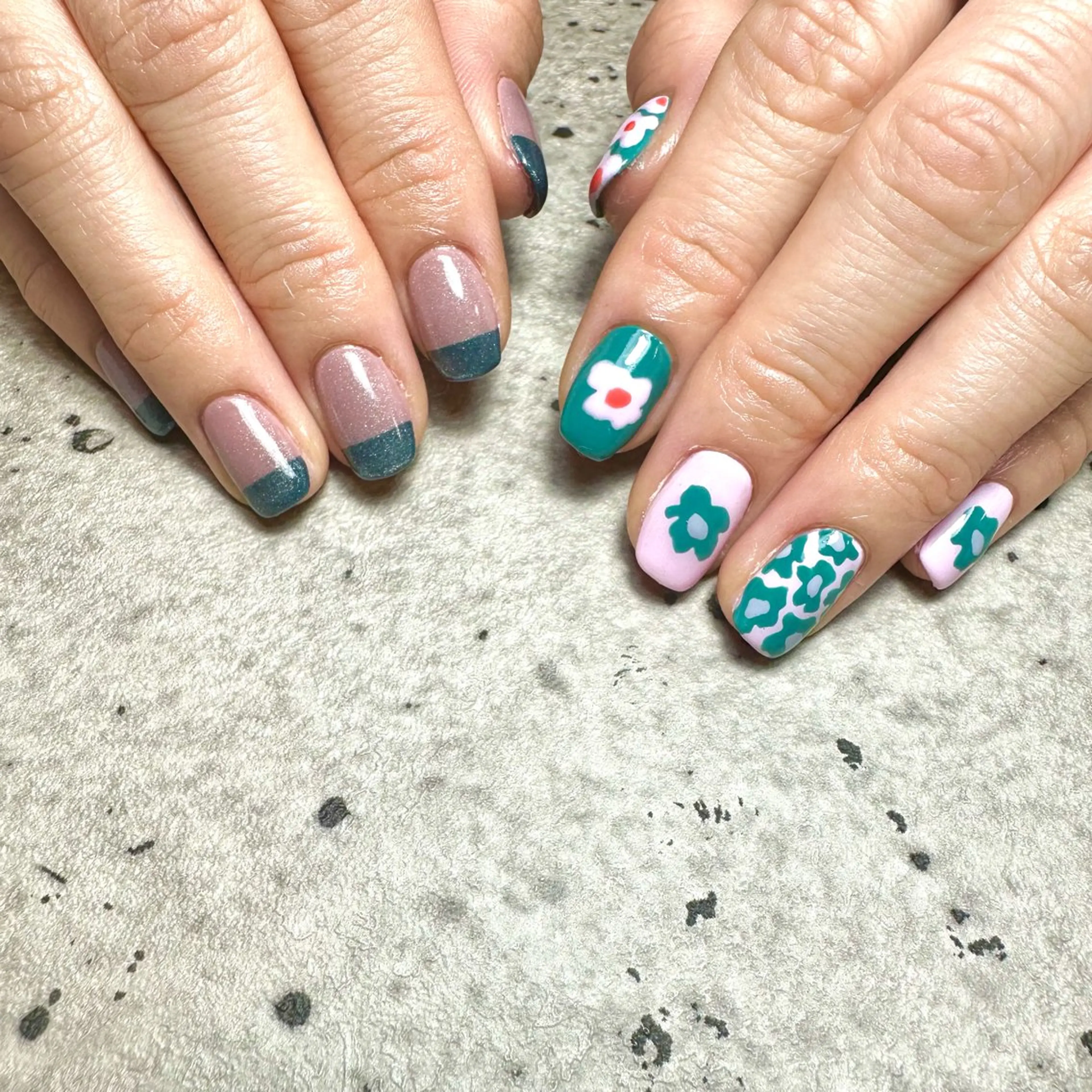 ネイル カジュアル フラワーネイル ハンドネイル フットネイル GéRanium Harukaのネイルデザイン