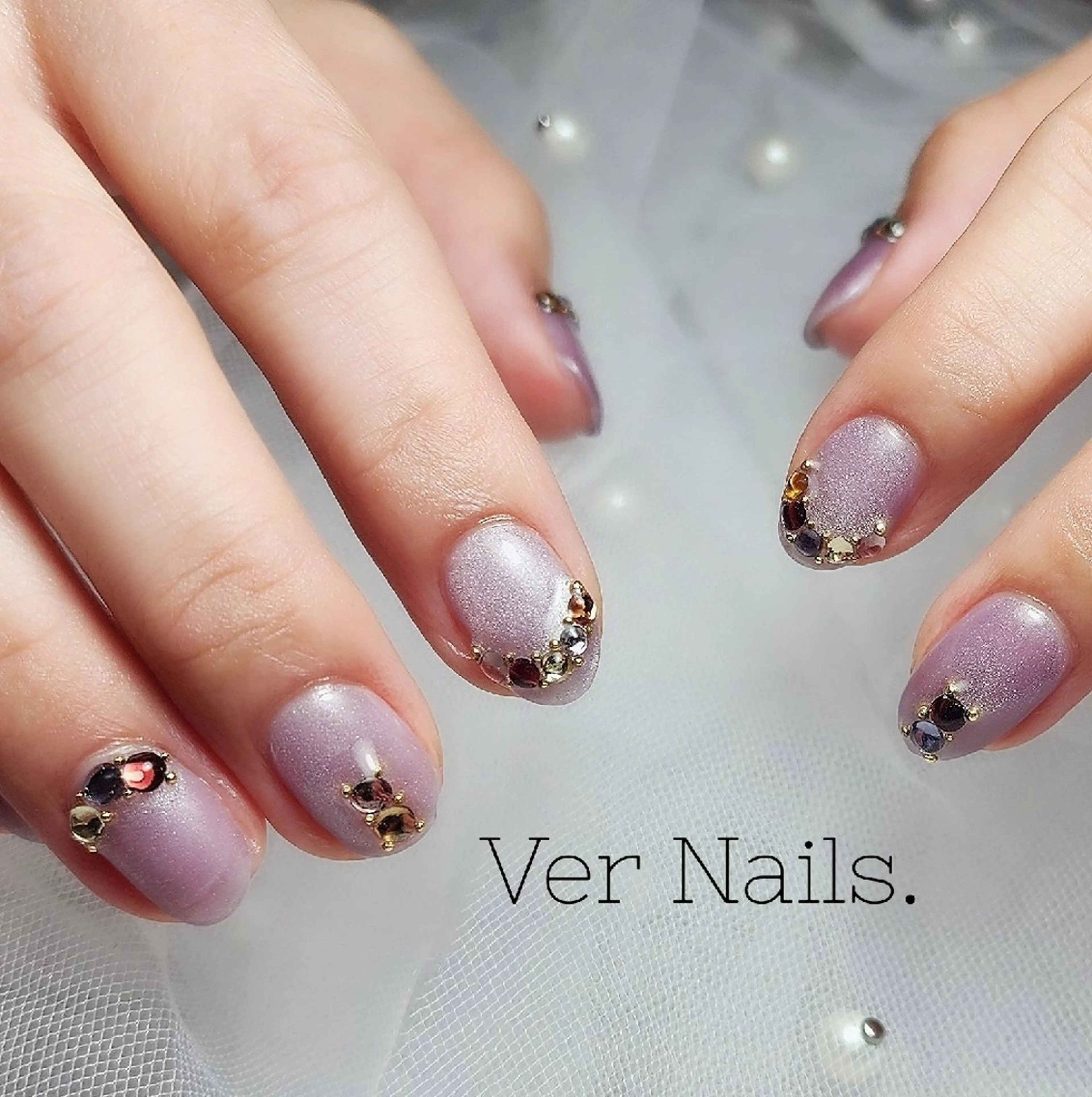 ネイル フレンチネイル ストーンネイル ハンドネイル Ver  Nails.のその他イメージ