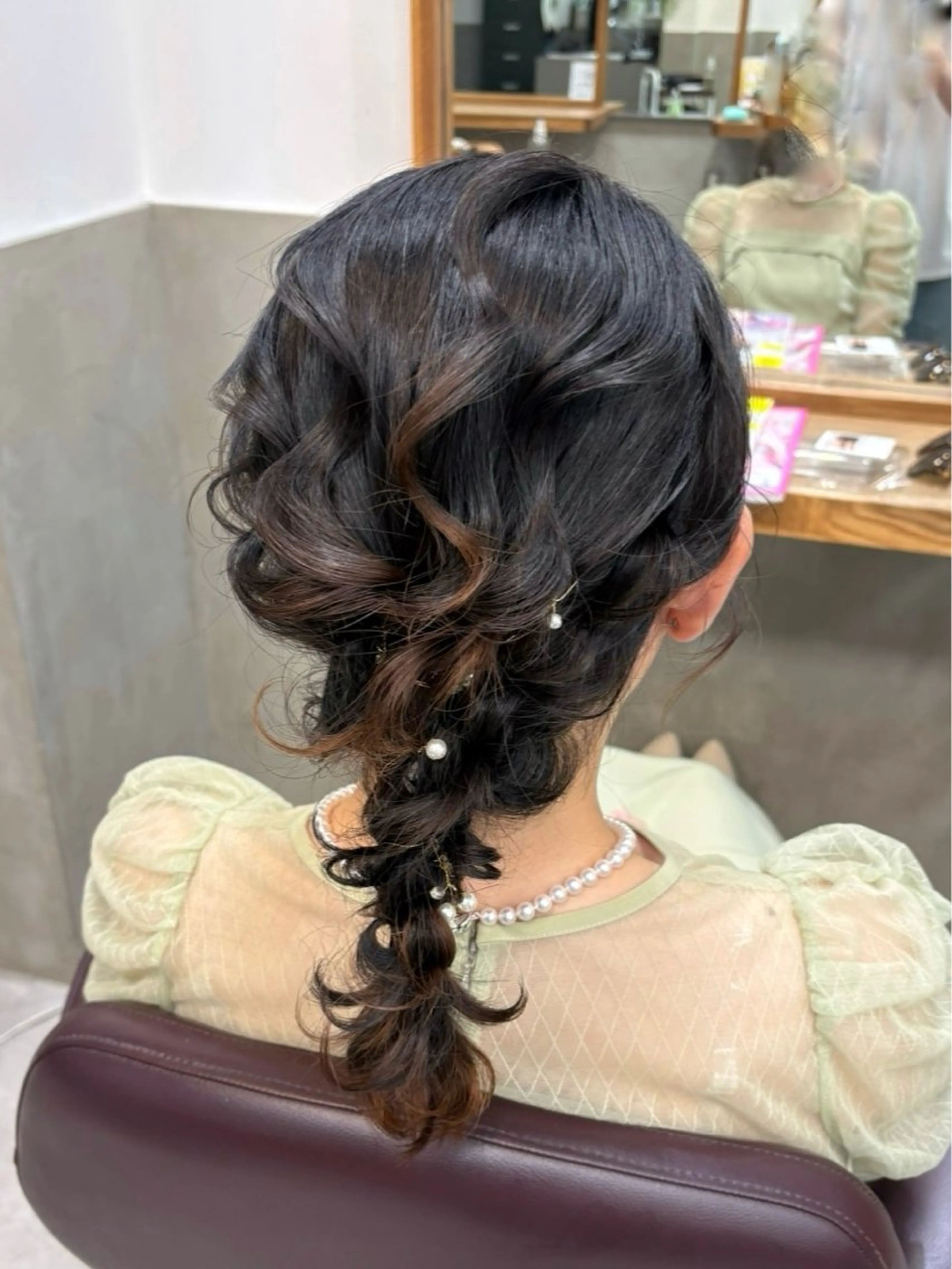 セミロング ヘアアレンジ ✂️RIKUKI🎨 【駒込美容師🎀】のヘアスタイル