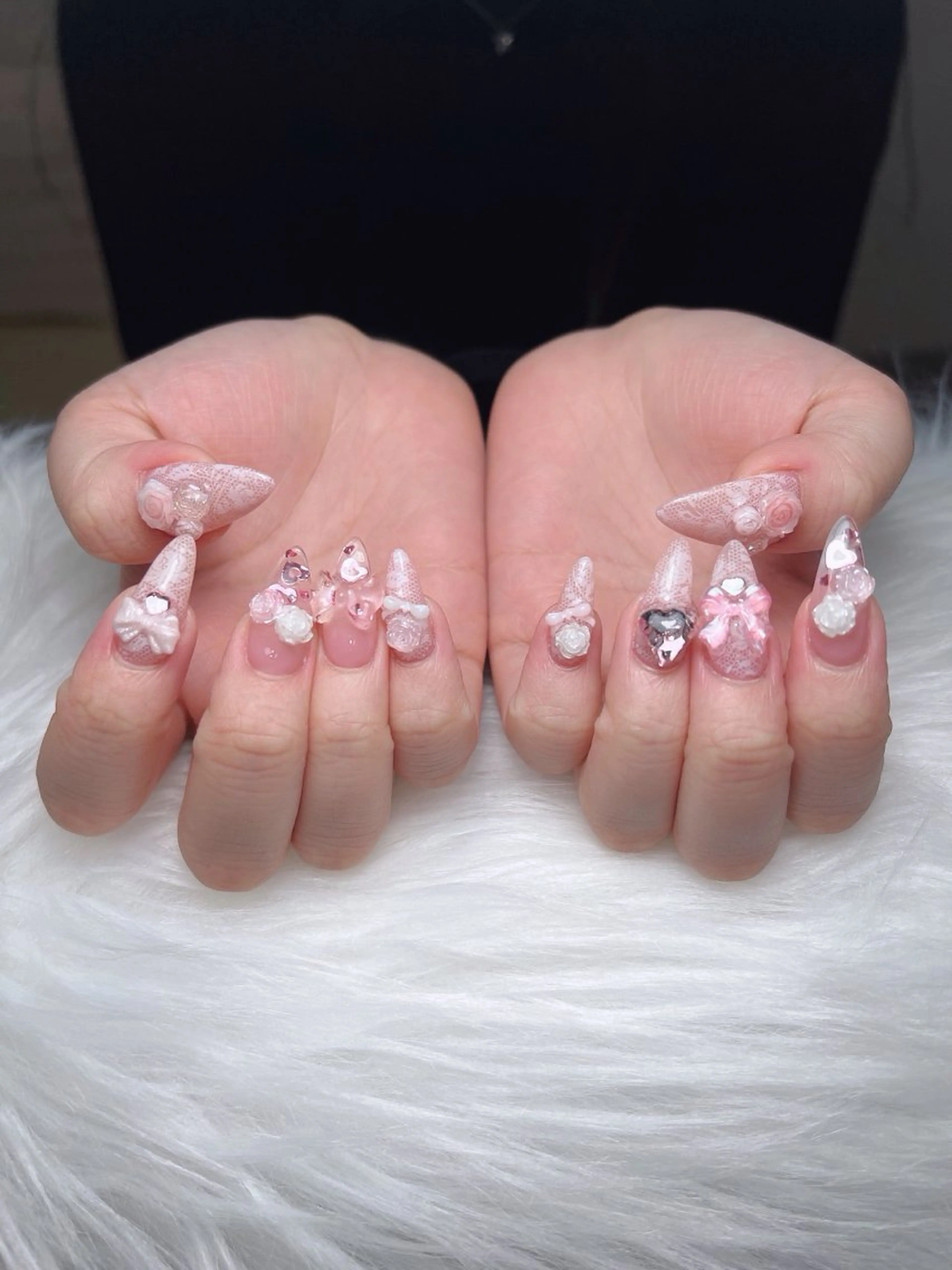 ネイル オーロラネイル ボルドー ブラウン 氷ネイル・うるうるネイル キラキラネイル ハンドネイル Sora  Nail 長さ出し専門店のネイルデザイン