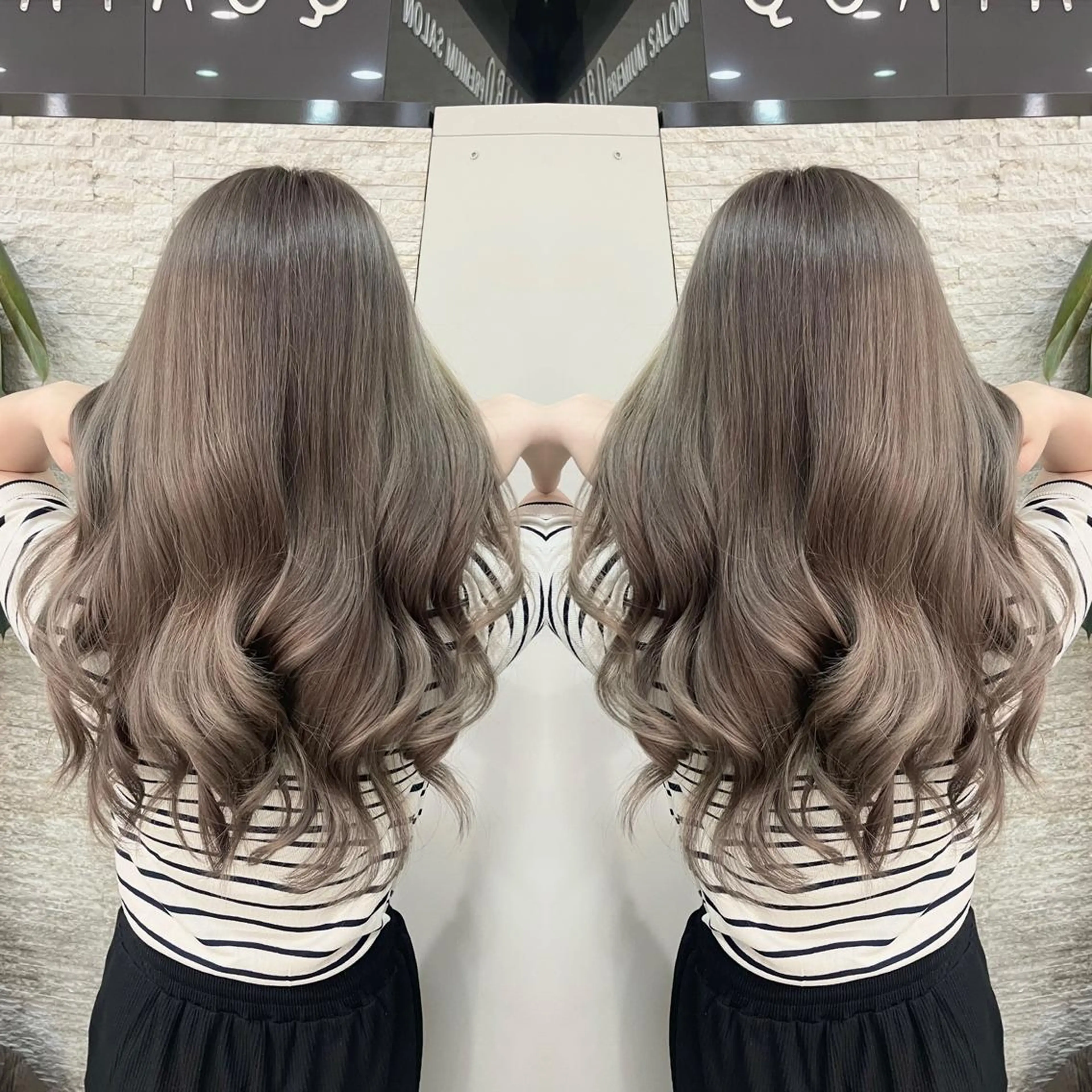 セミロング カット ヘアカラー トリートメント Y Uのヘアスタイル