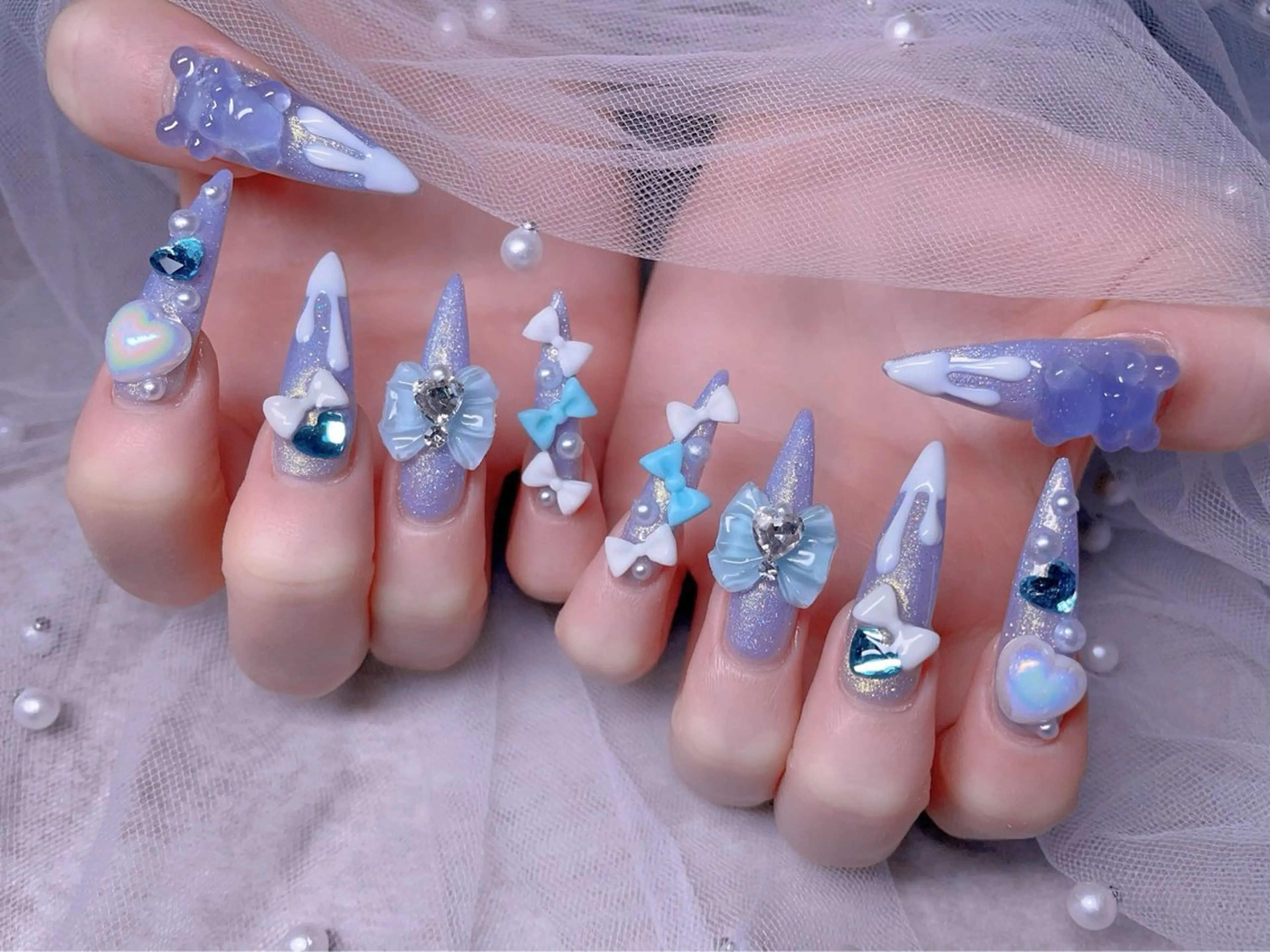 メンズ ネイル アートネイル フレンチネイル ジェルネイル キラキラネイル パラジェル ハンドネイル Bloom スカルプ専門店のネイルデザイン