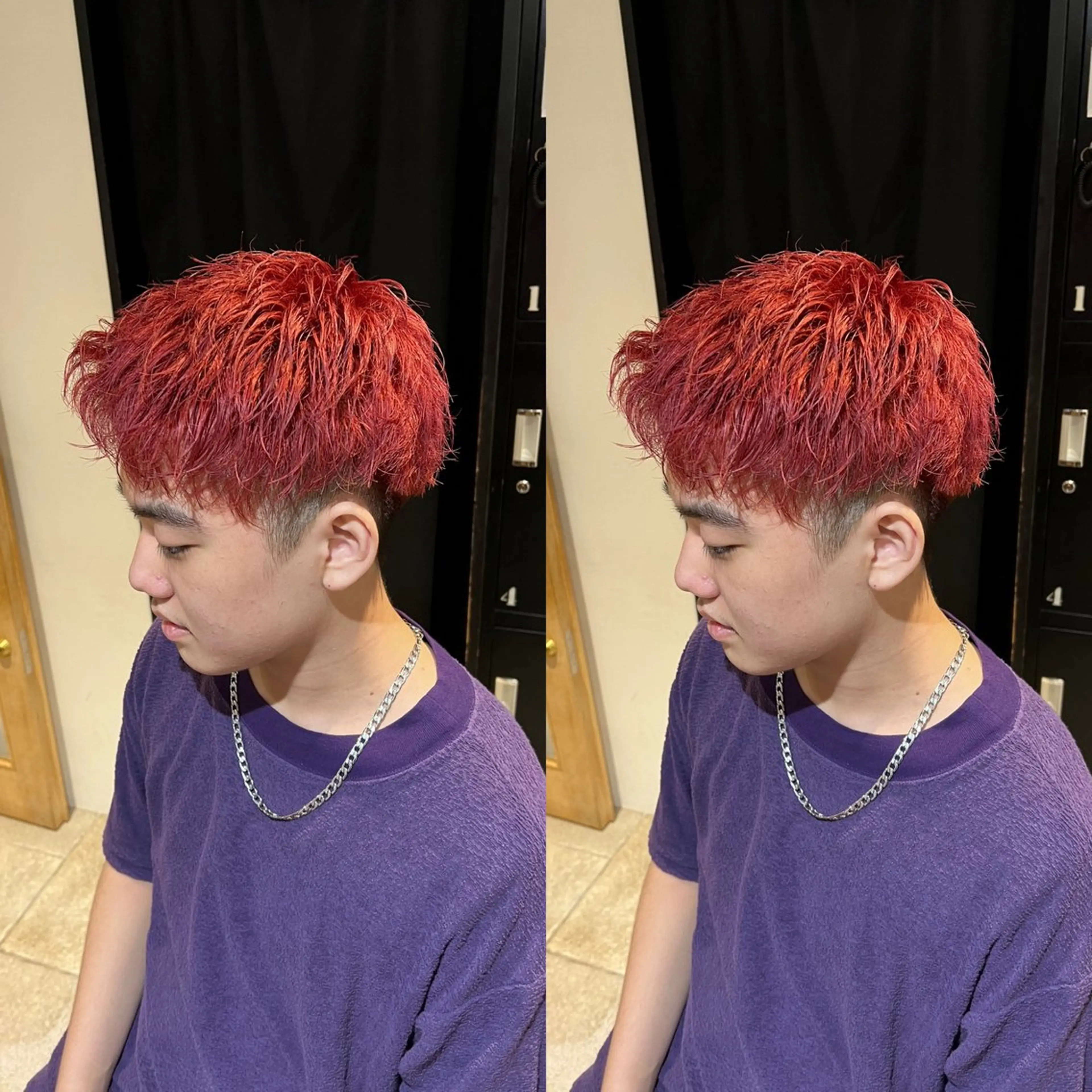 カラー メンズ カット ヘアカラー センターパート ／植田のヘアスタイル