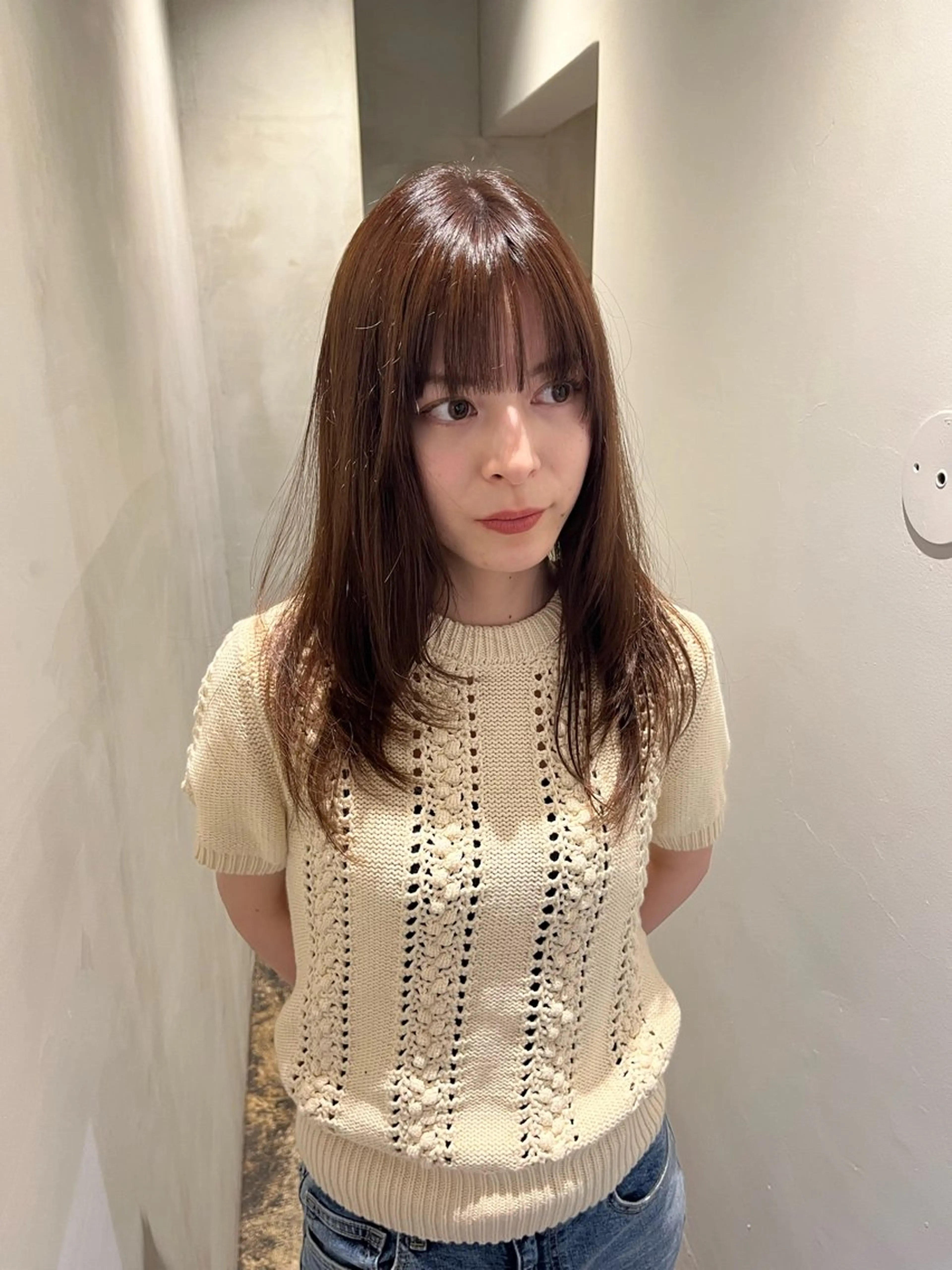 セミロング カラー カット ヘアカラー トリートメント ロエ平尾山荘所属・平尾/高宮/艶カラー /ハイライト/綜一郎のヘアスタイル