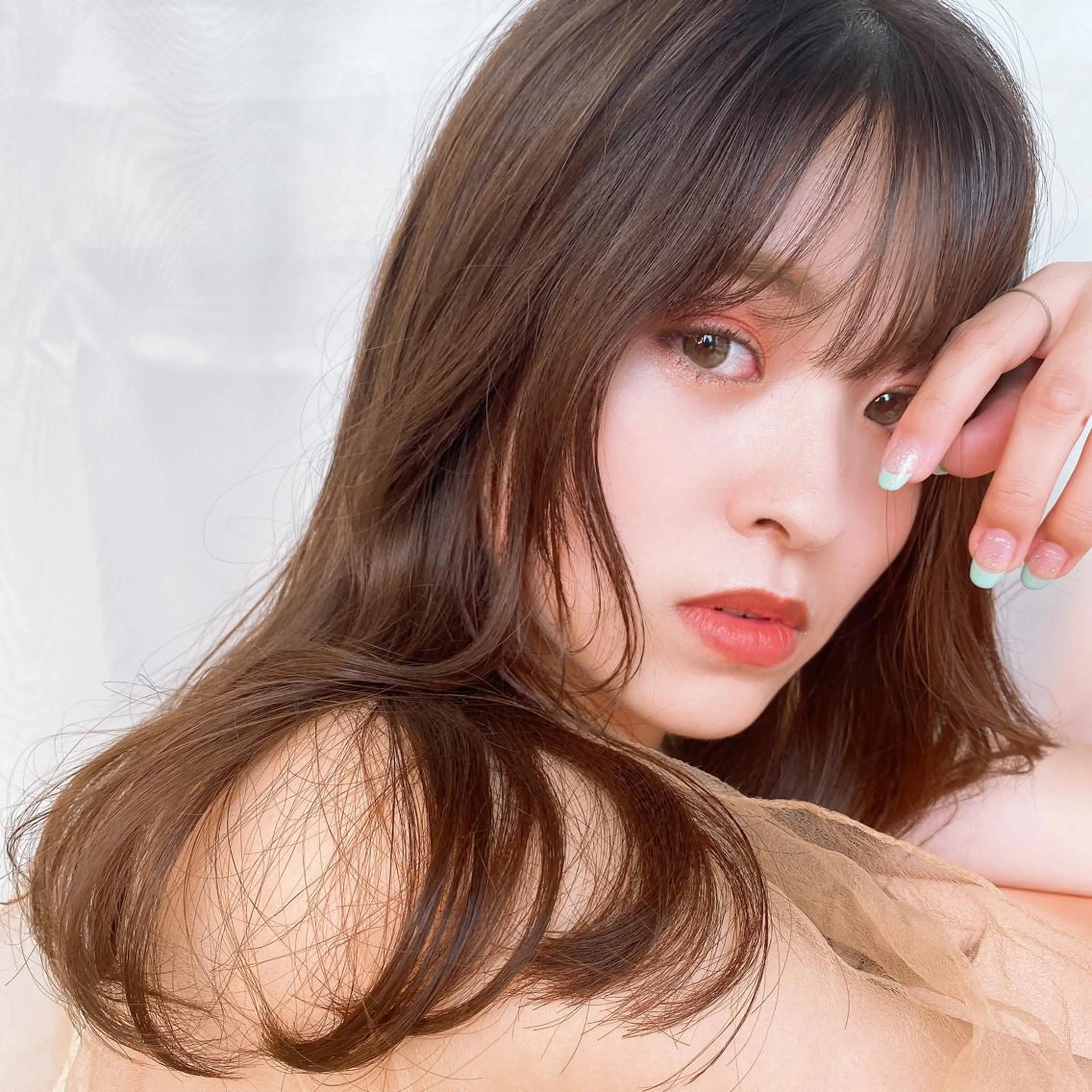 ロング カラー ヘアアレンジ 対馬 粘音のヘアスタイル