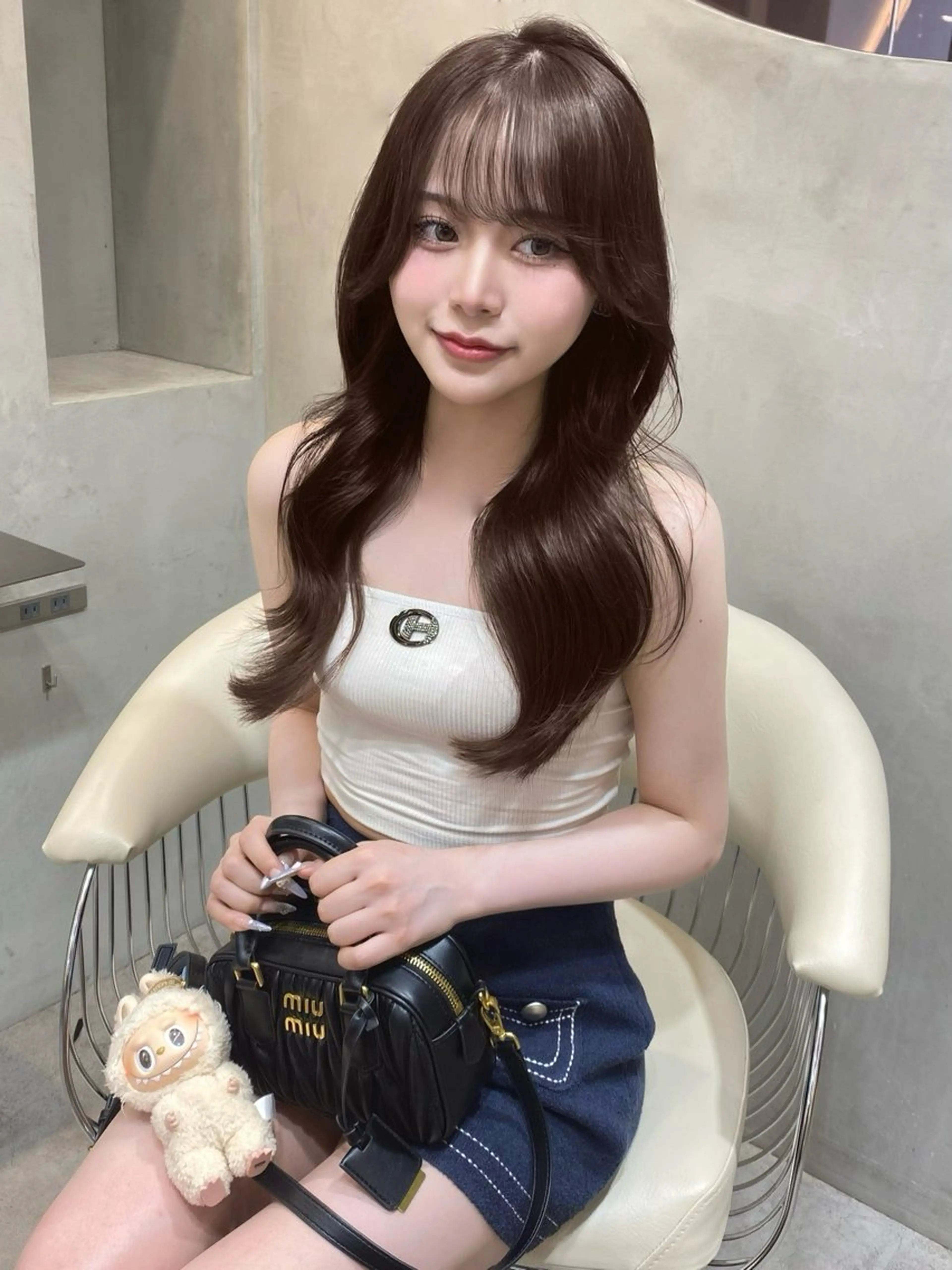 ロング 小顔カット 髪質改善/はるみ🌙 韓国レイヤーのヘアスタイル