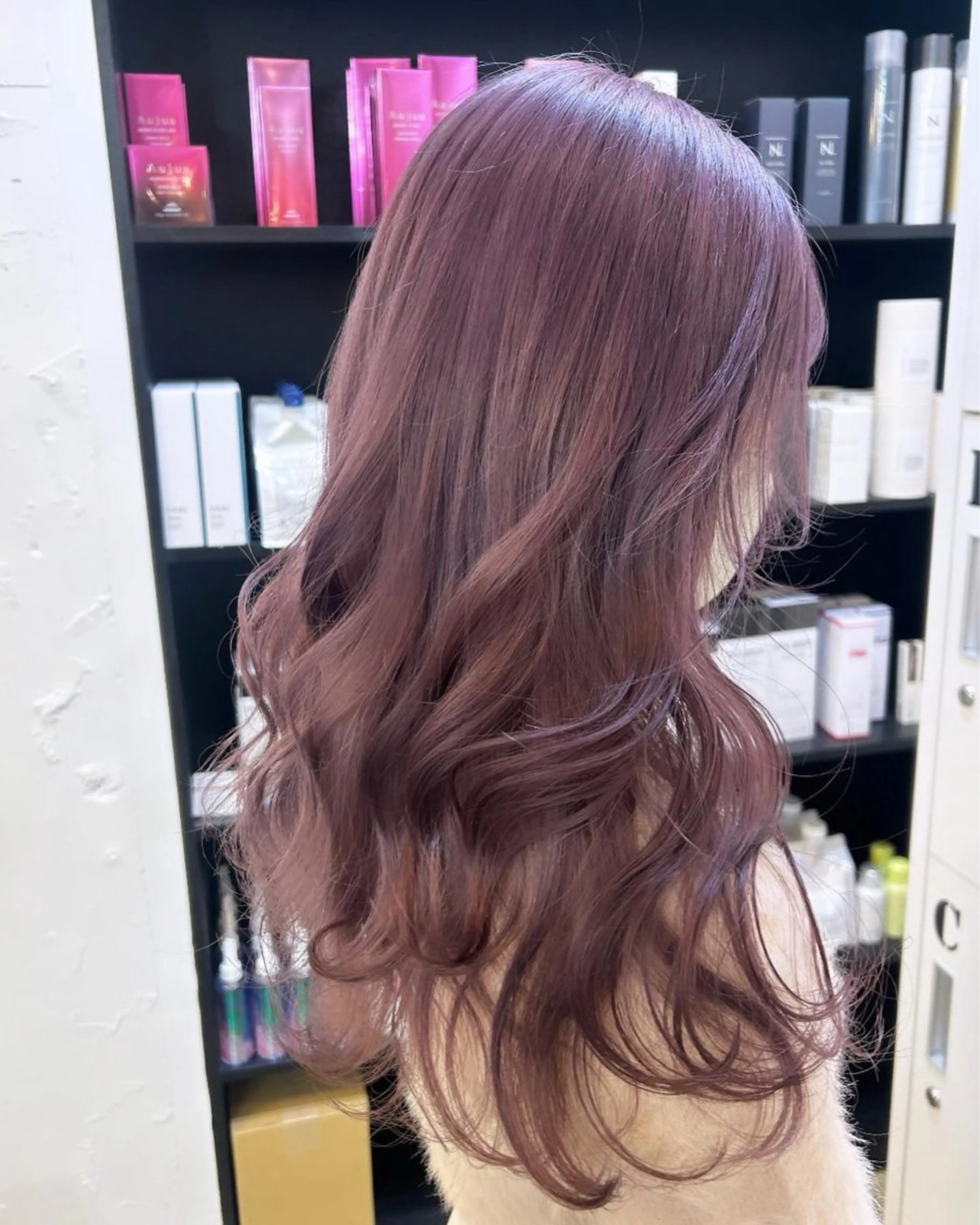 ロング カラー カット ヘアカラー トリートメント 🌷ラベンダーピンク 顔まわり🌷ねいろのヘアスタイル