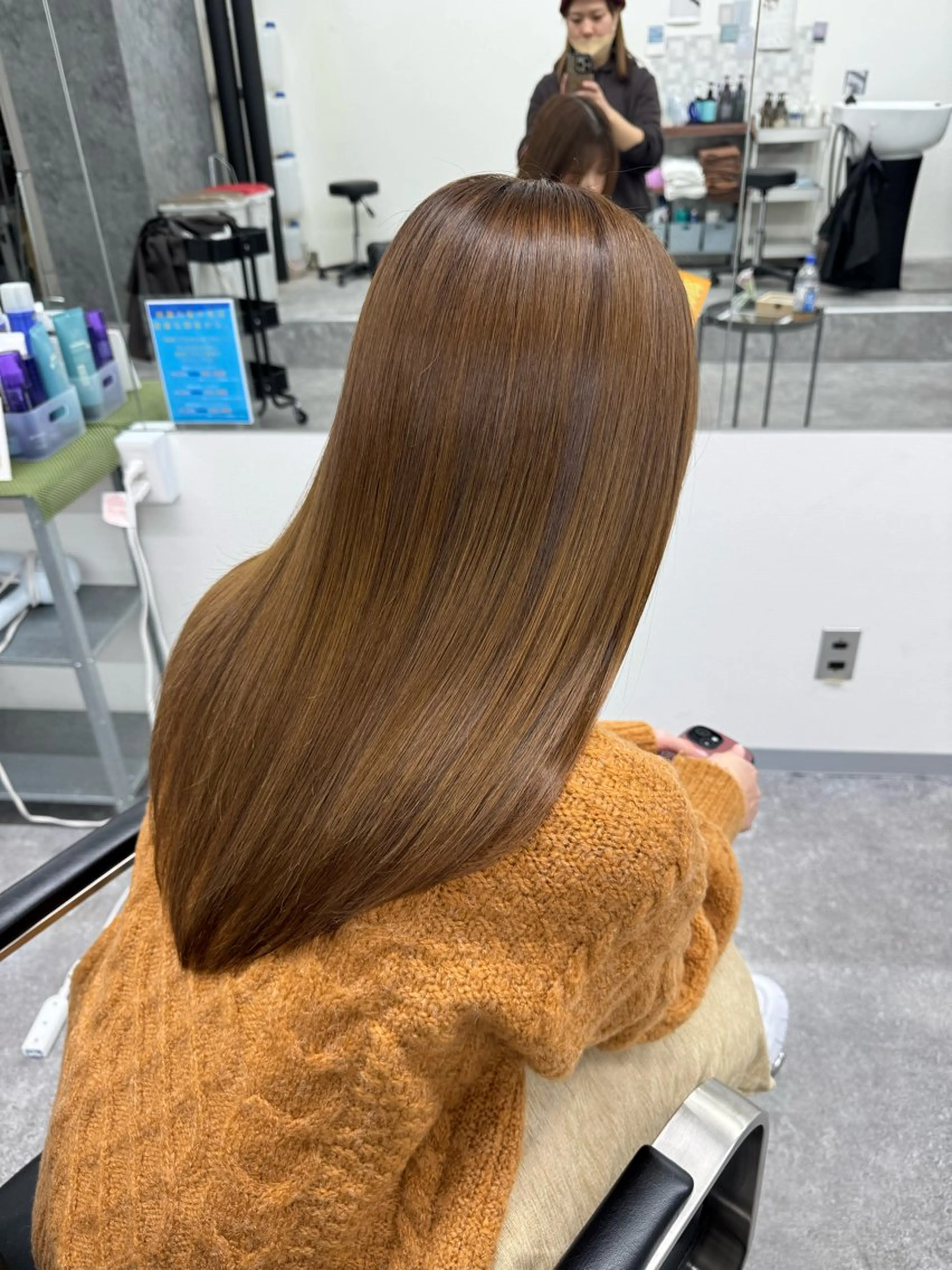 セミロング 髪質改善 トリートメント 酸熱トリートメント 髪質改善メニュー 長井 美佐子のヘアスタイル