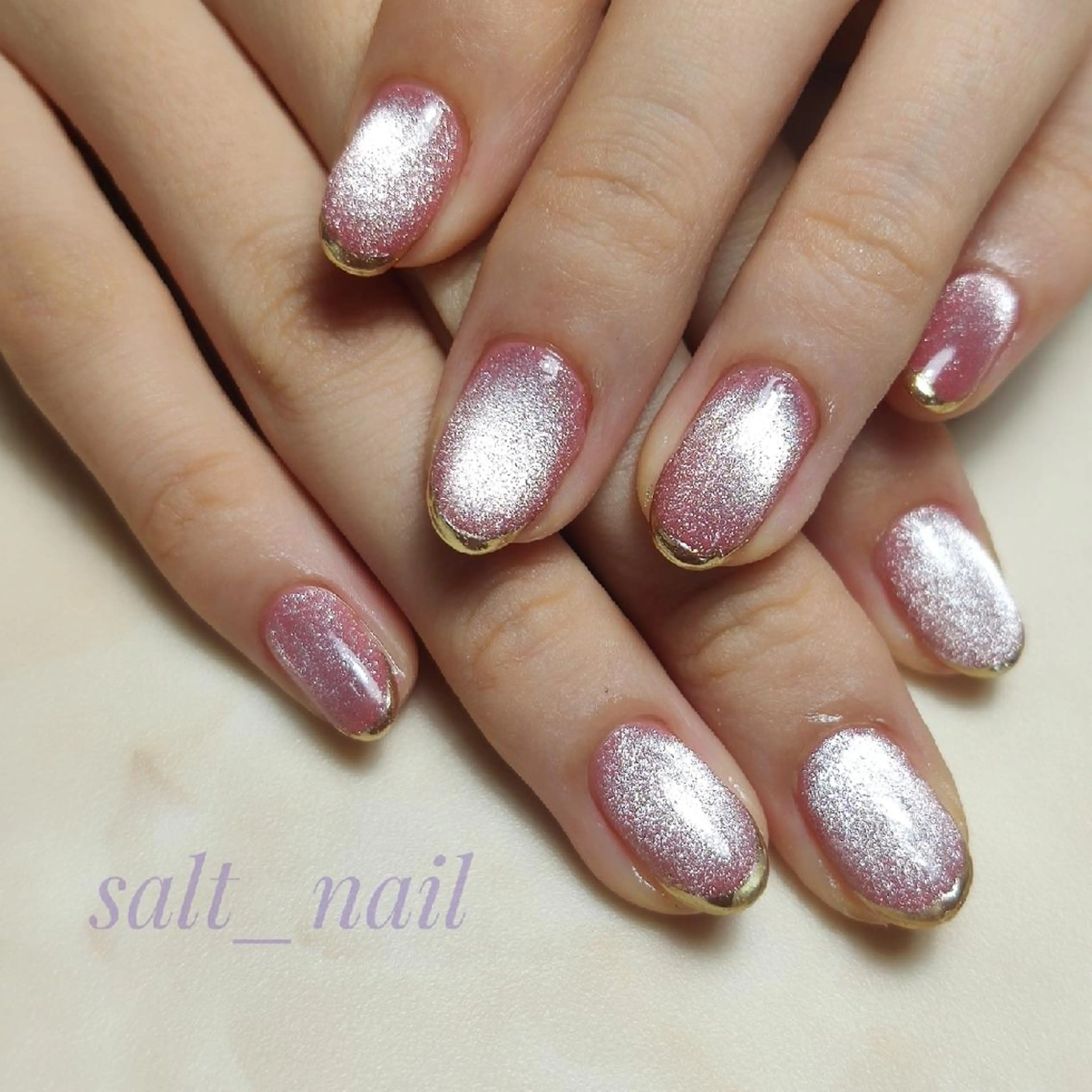 ネイル フレンチネイル マグネットネイル ミラーネイル ハンドネイル 個人サロン saltnailのネイルデザイン