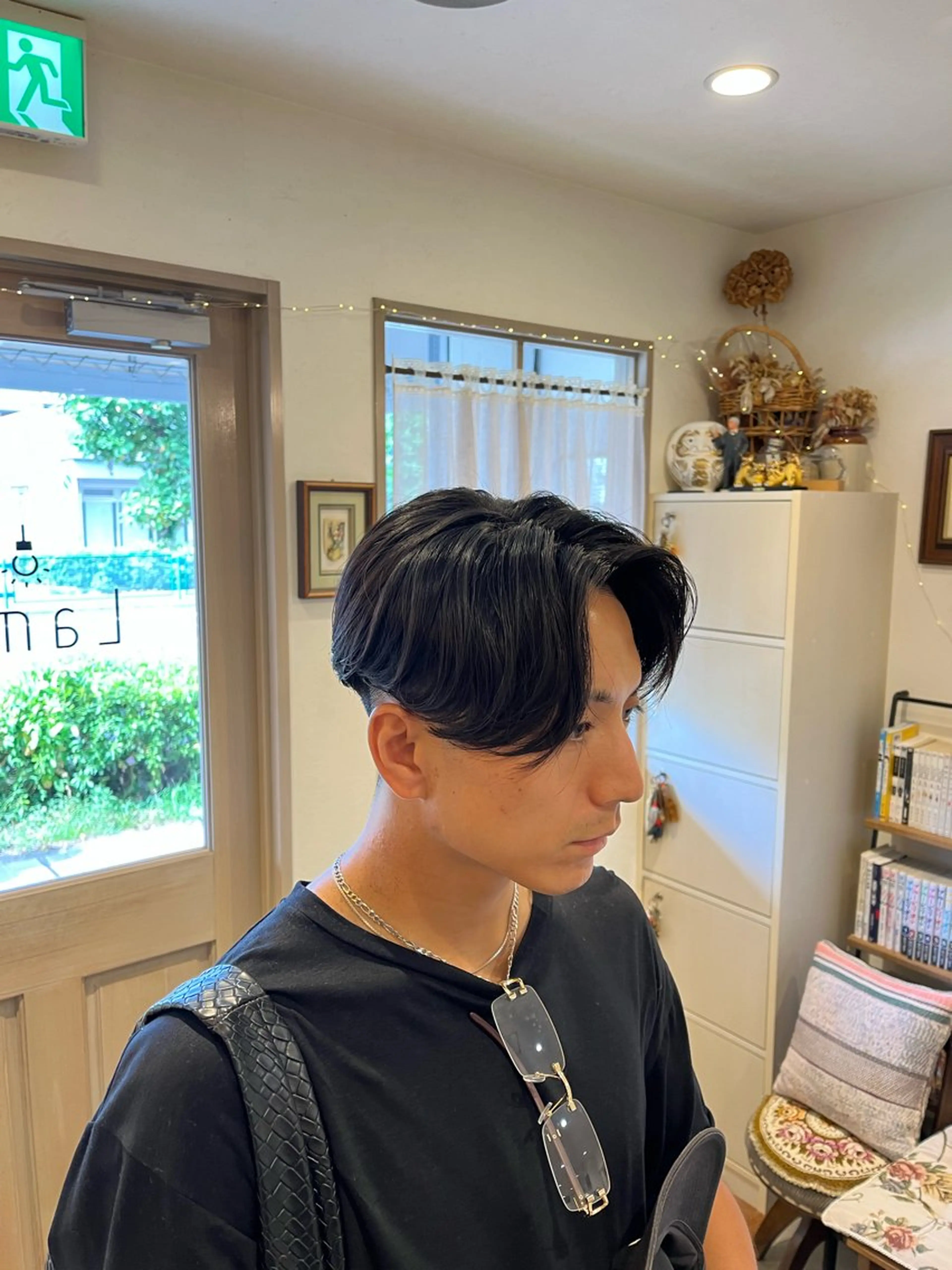 ショート パーマ メンズ センターパート ニュアンスパーマ 🌀メンズパーマ🌀 🐏丸山祐宇🐏のヘアスタイル