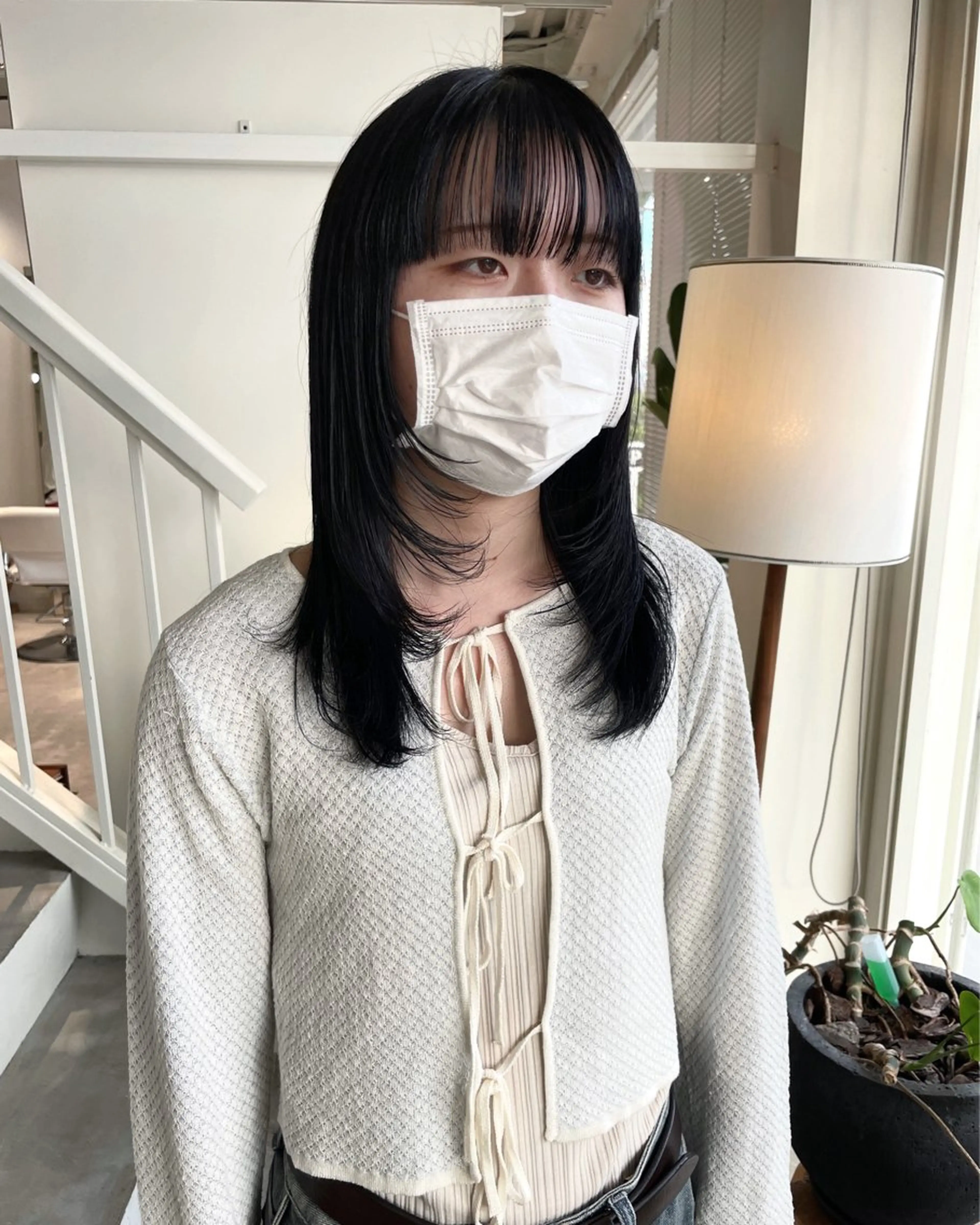 ロング カラー ヘアカラー 林 千聖のヘアスタイル