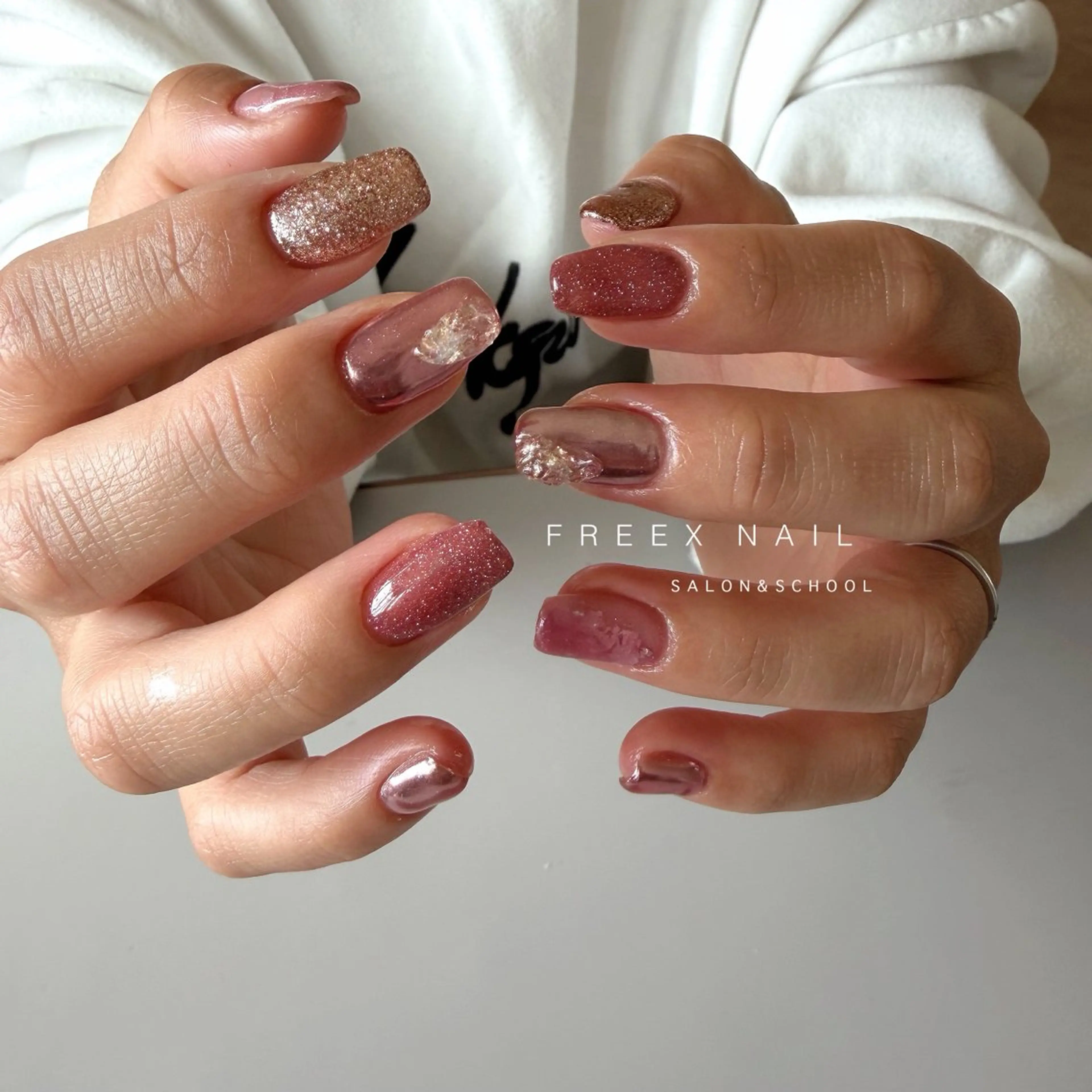 ネイル ピンク ハンドネイル フットネイル freex nail /ニュアンス/個性派のネイルデザイン