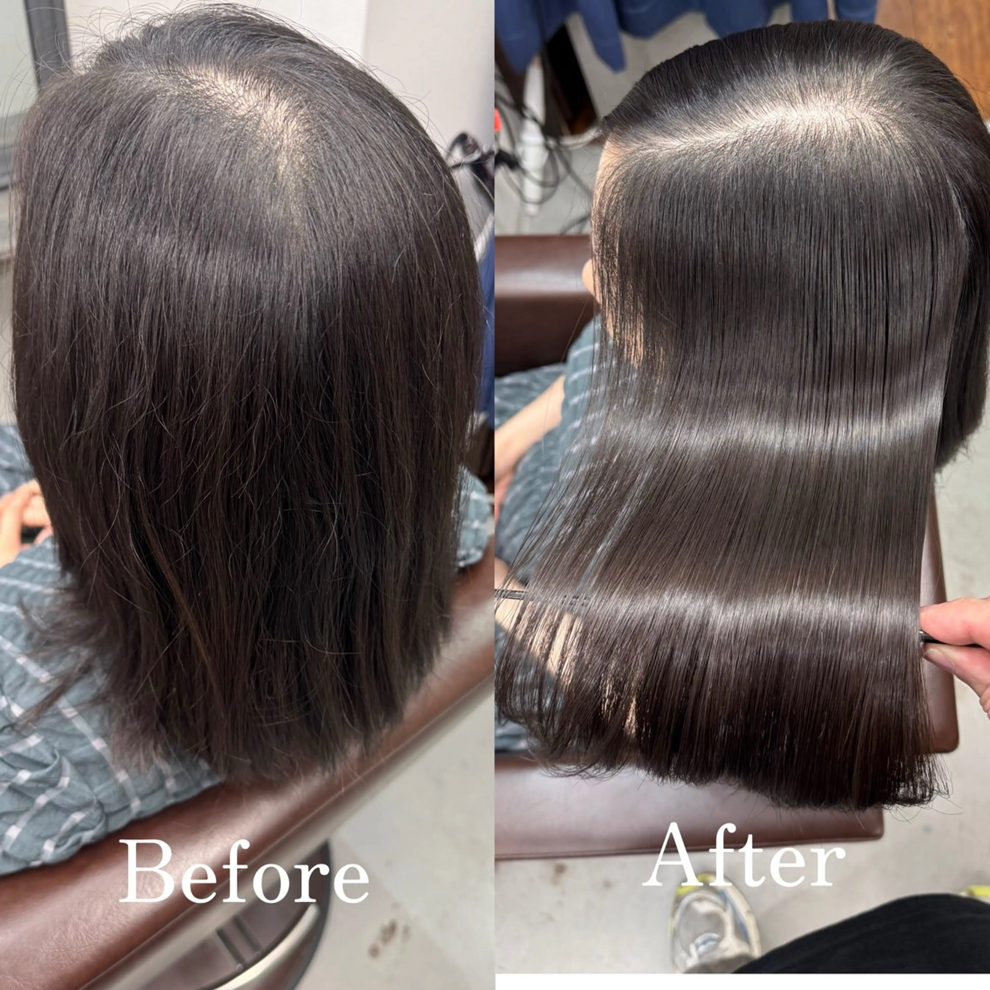 ミディアム カット 縮毛矯正 トリートメント 縮毛矯正/髪質改善 韓国風/MIKIYAのヘアスタイル