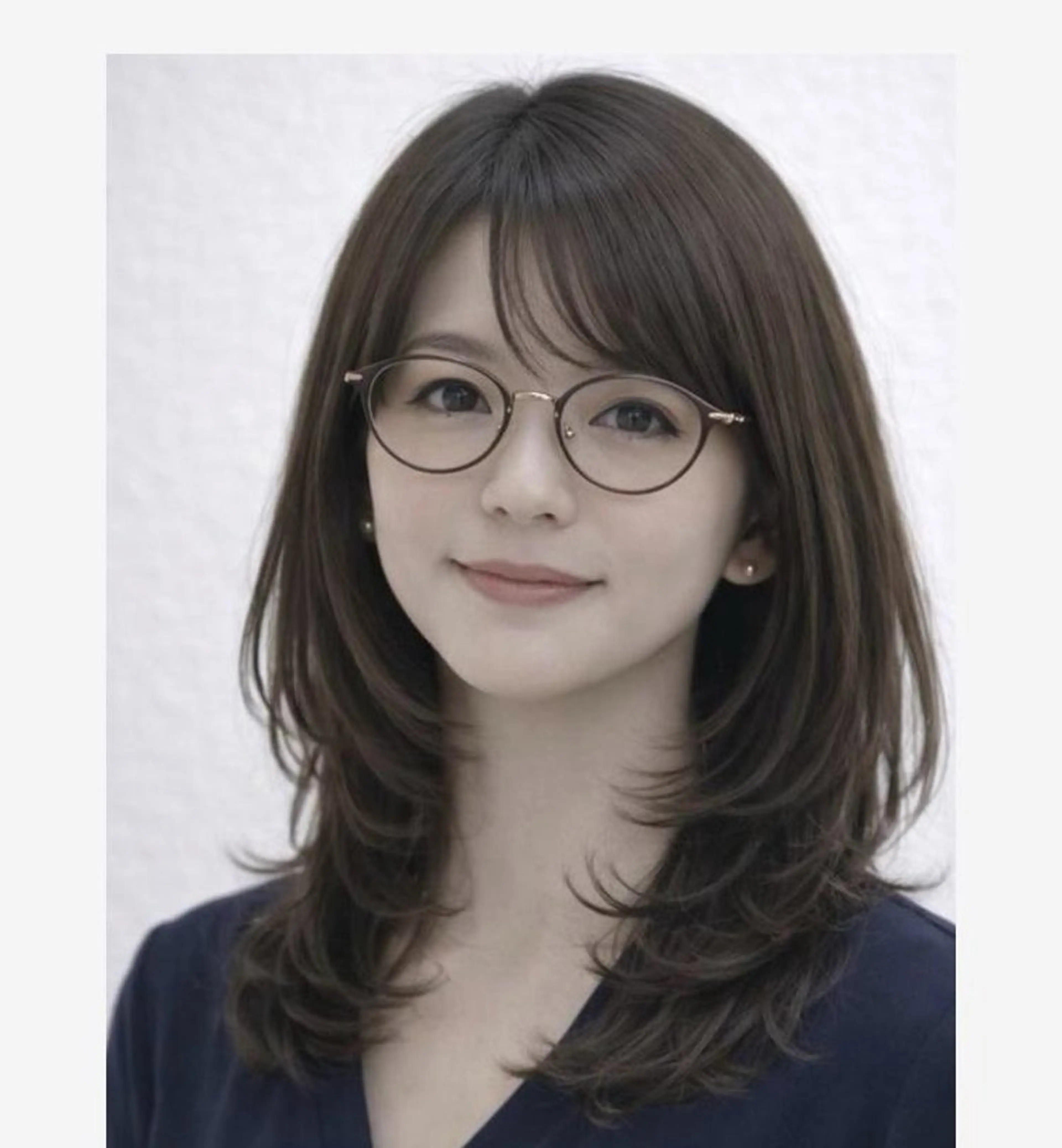 ミディアム カラー ブラウンカラー レイヤーカット 佐藤 舞のヘアスタイル