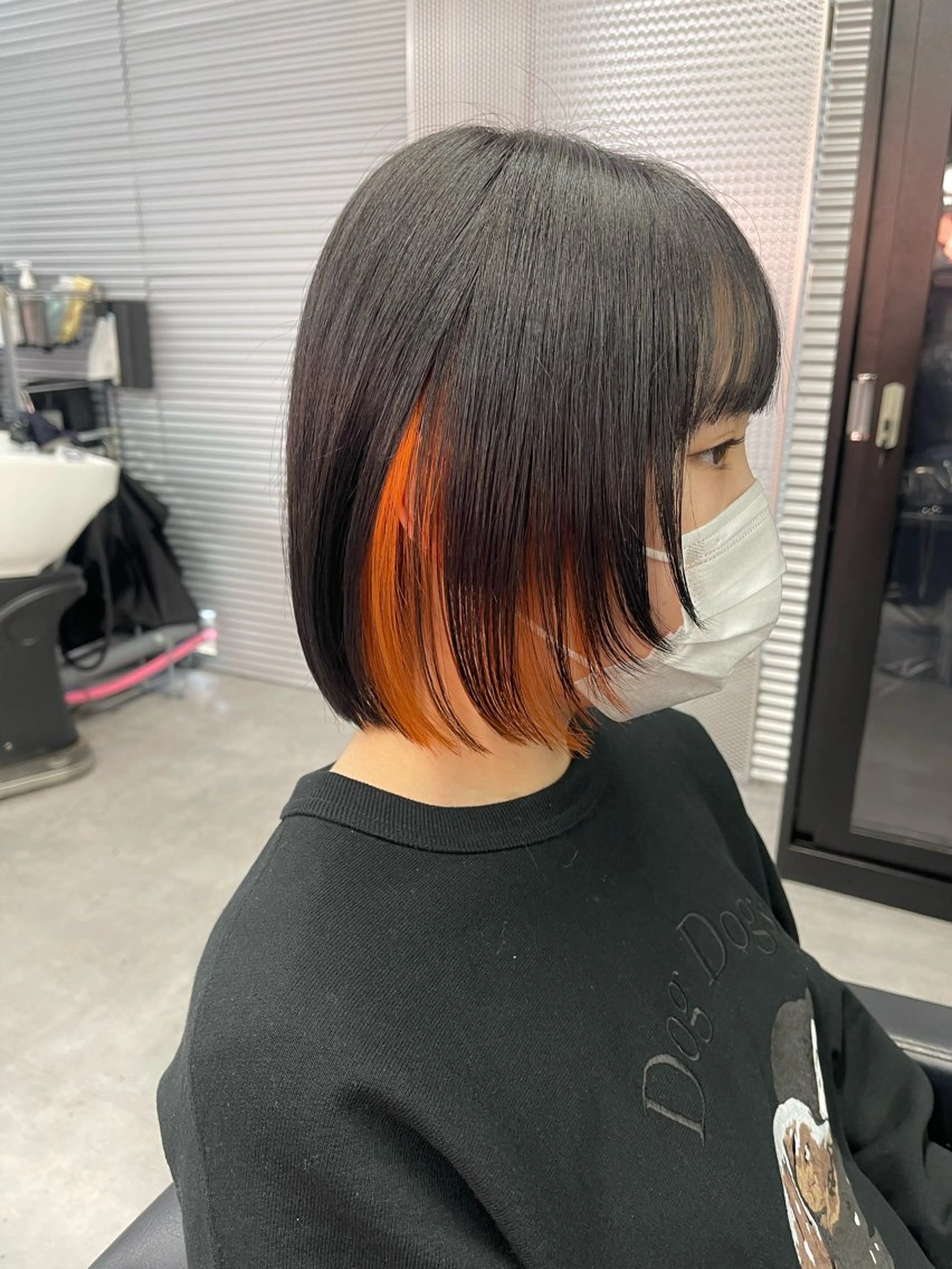 ショート ボブレイヤー ボブ 顔まわりレイヤー レイヤーカット カット ヘアカラー 柏 ウルフ/レイヤー 田中佐和🐺のヘアスタイル